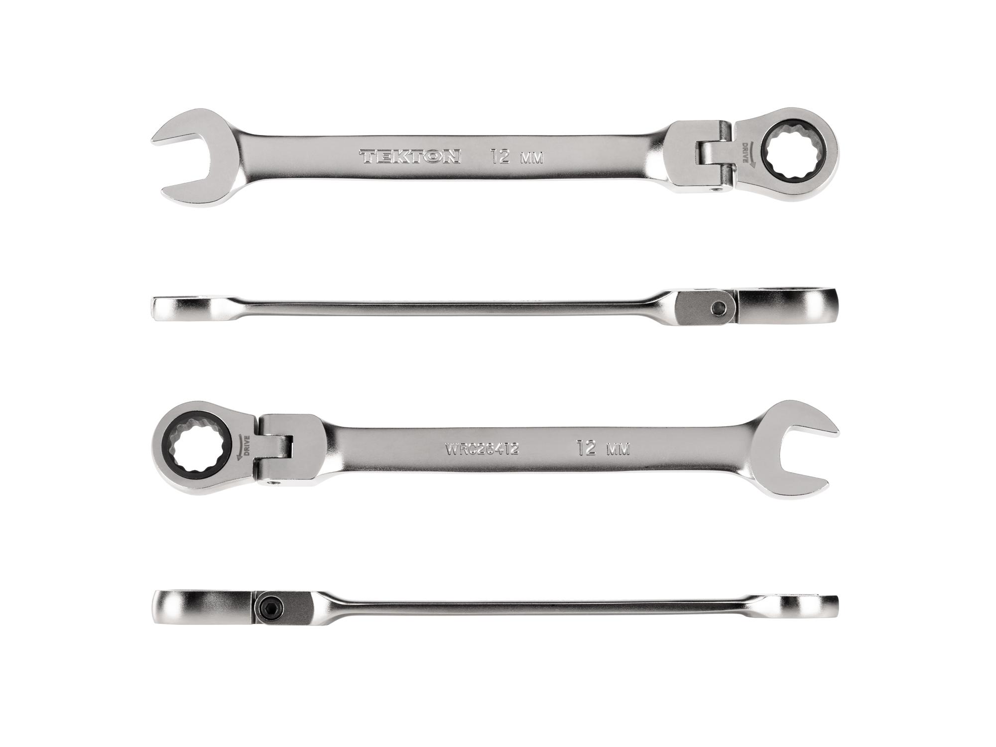 Side view of Tekton ratcheting combination wrench. Item #WRC26412