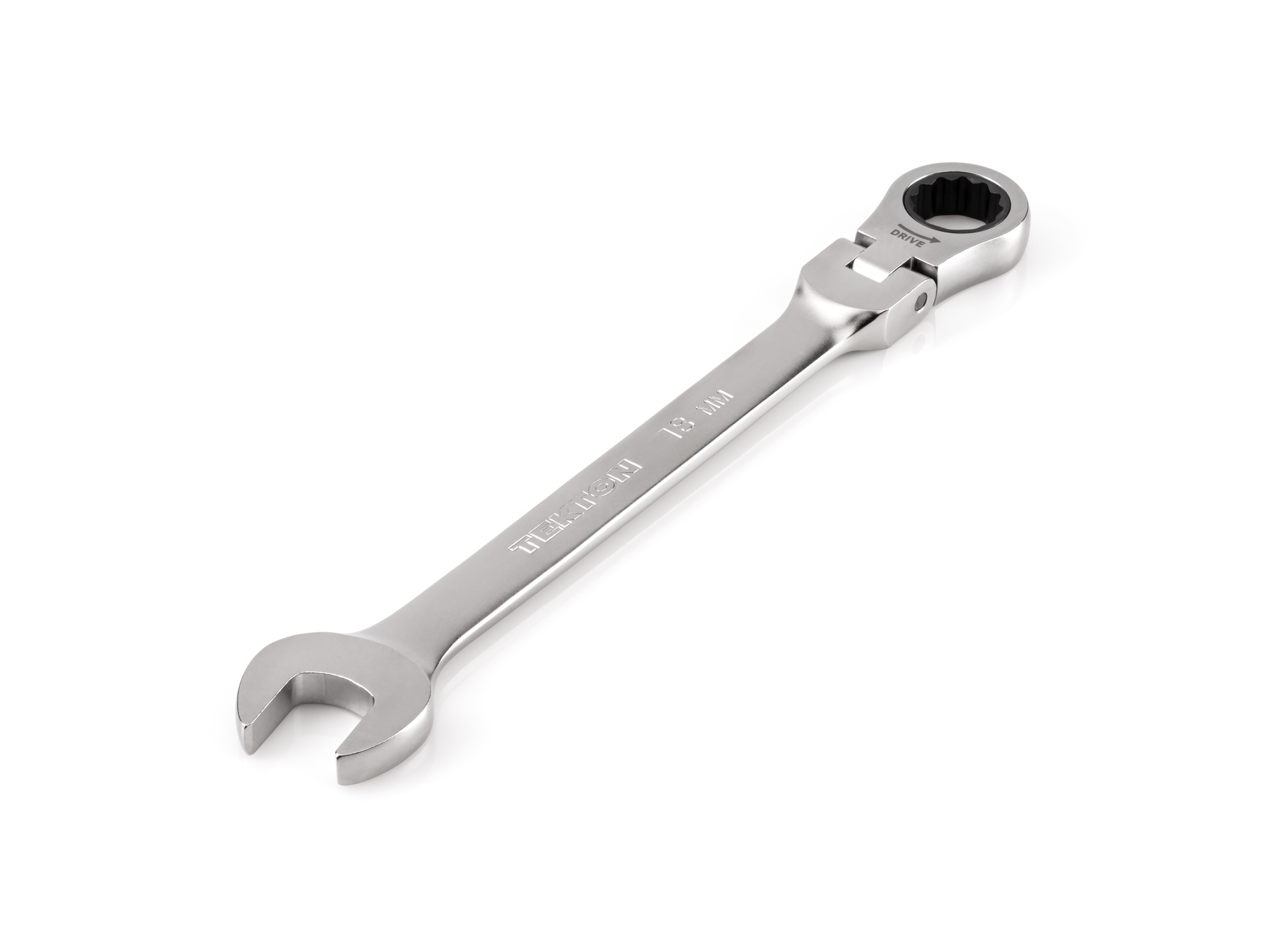 TEKTON 18 mm Flex Head 12-Point Ratcheting Combination Wrench