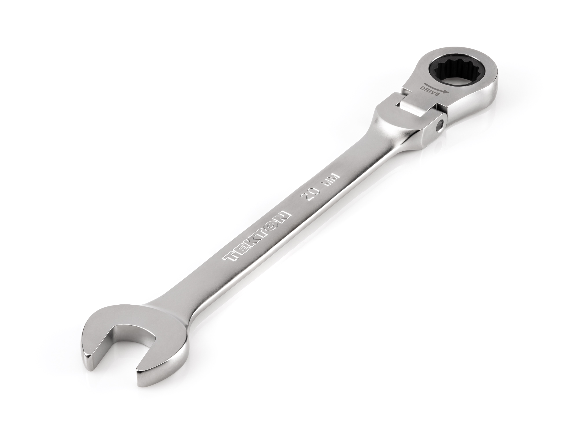 TEKTON 20 mm Flex Head 12-Point Ratcheting Combination Wrench