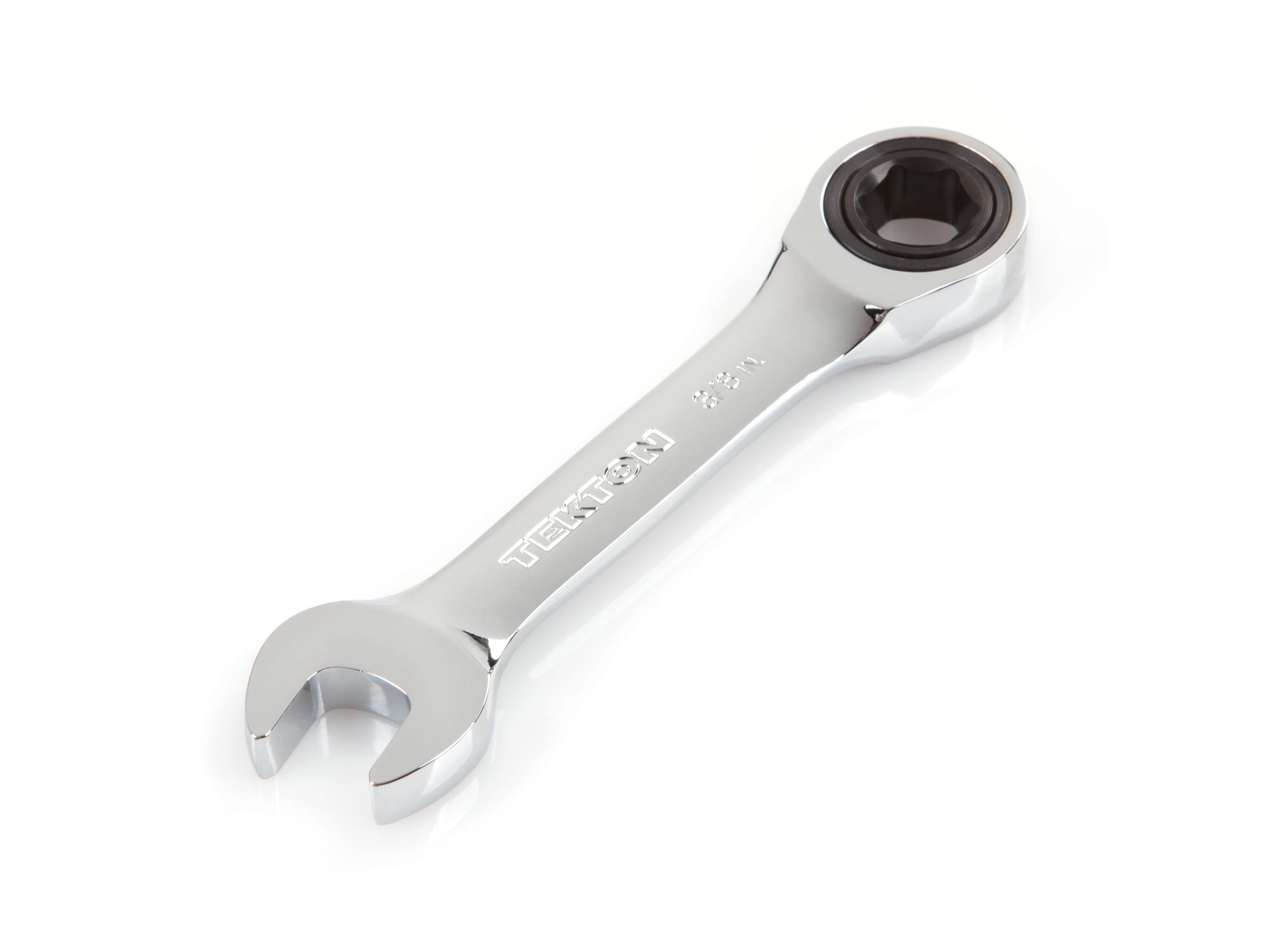 TEKTON 3/8 Inch Stubby Ratcheting Combination Wrench
