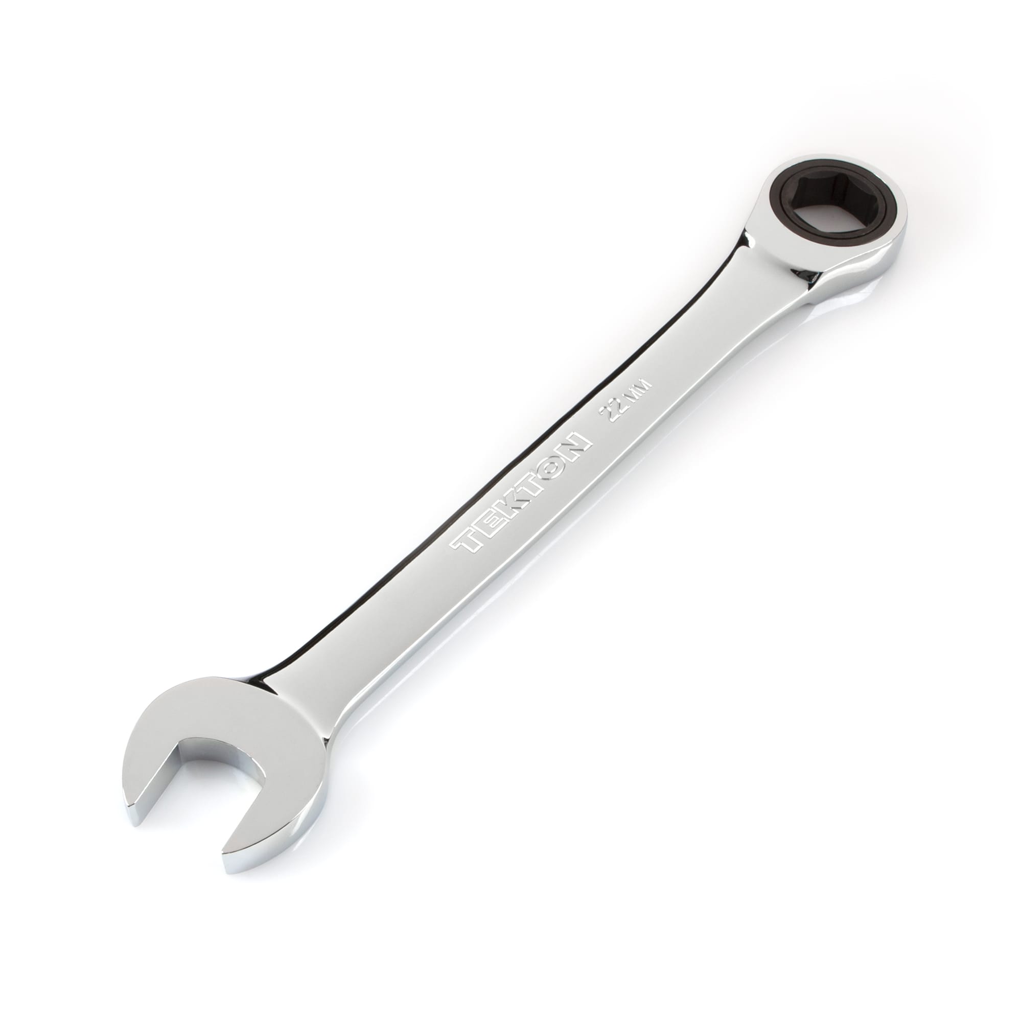 22 mm Ratcheting Combination Wrench. 6-point box end and 72-tooth ratchet. WRN53122.