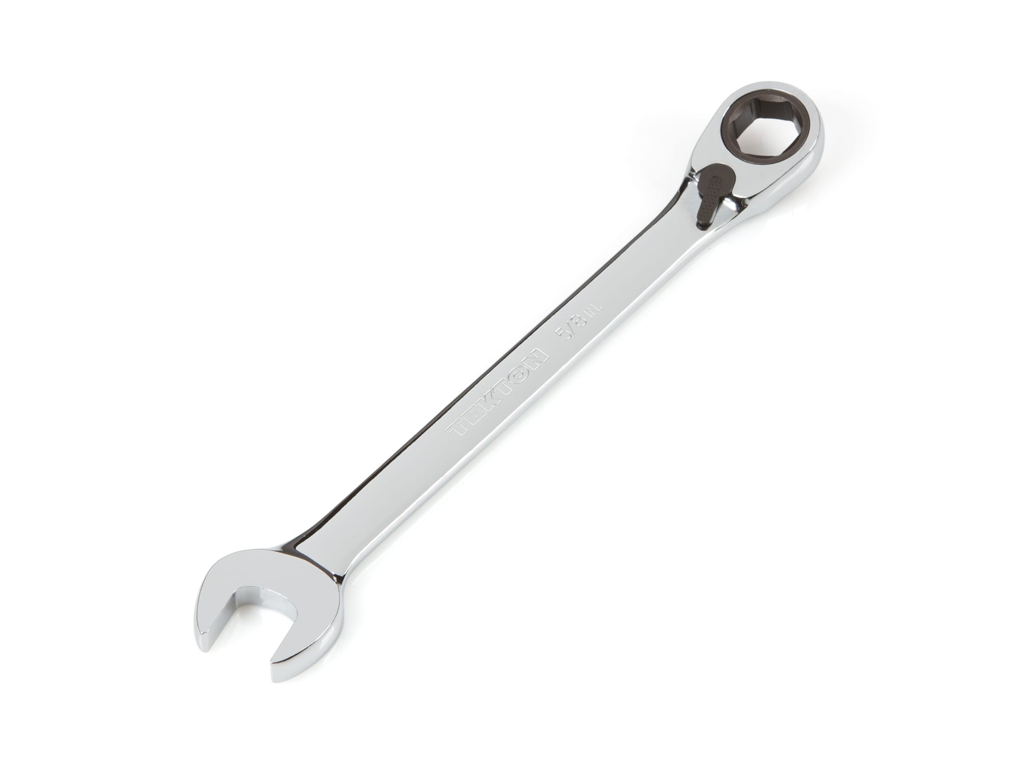 5/8 Inch Reversible Ratcheting Combination Wrench | WRN56012. 72-tooth / 5-degree swing arc. 6-point box end, 15-degree offset. Always Guaranteed.