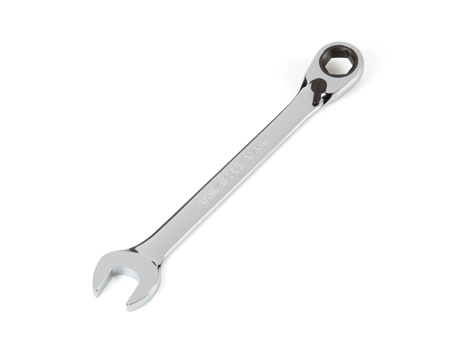 13/16 Inch Reversible Ratcheting Combination Wrench | WRN56015. 72-tooth / 5-degree swing arc. 6-point box end, 15-degree offset. Always Guaranteed.