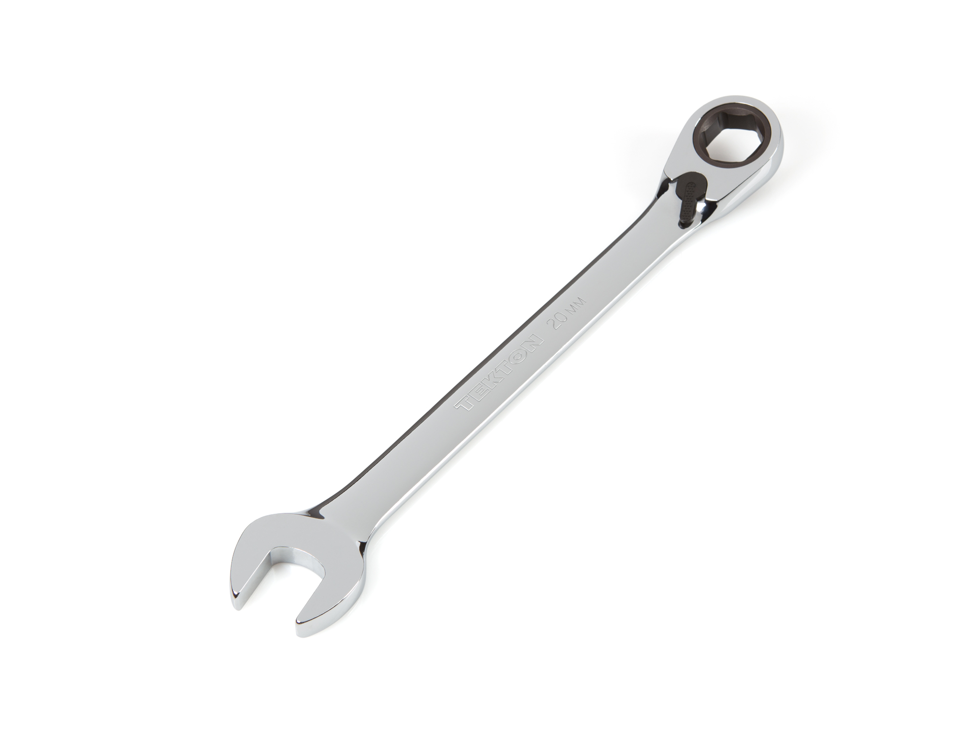 20 mm Reversible Ratcheting Combination Wrench | WRN56120. 72-tooth / 5-degree swing arc. 6-point box end, 15-degree offset. Always Guaranteed.