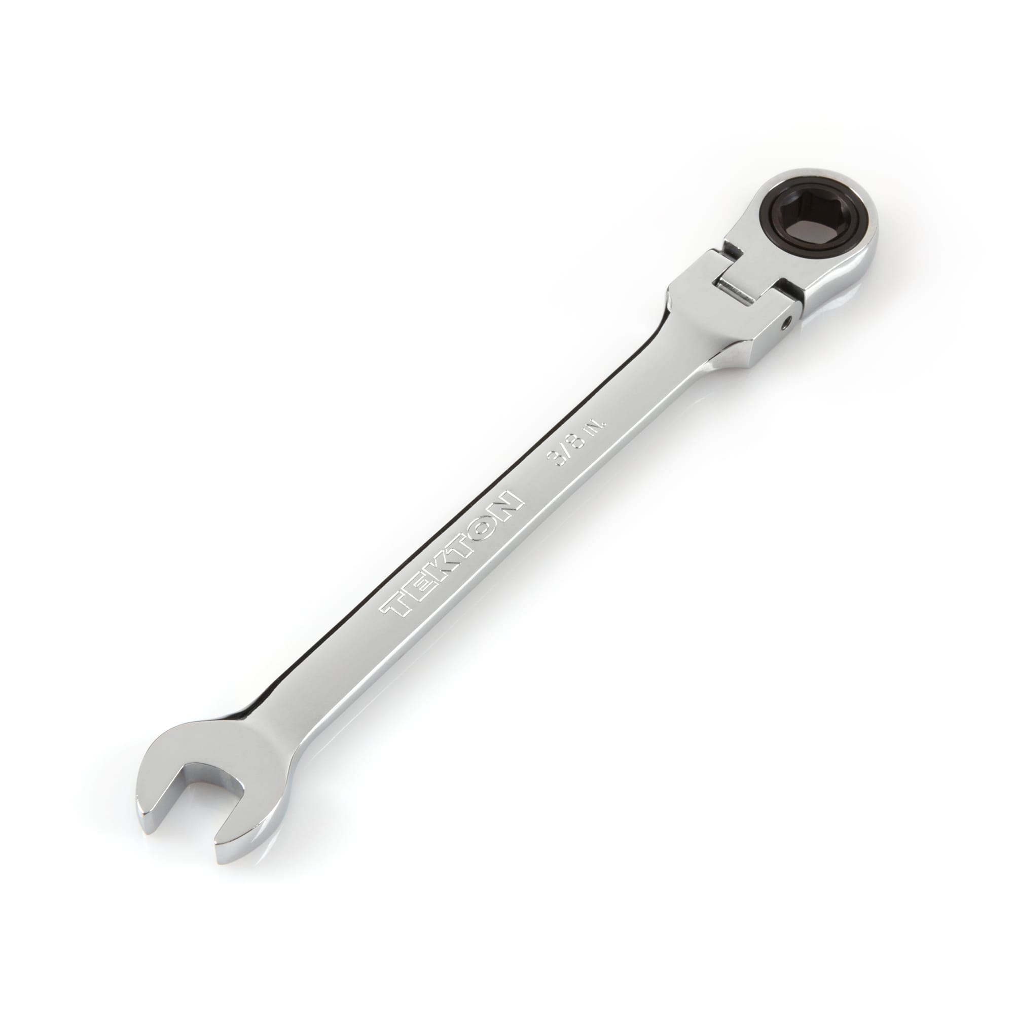 3/8 Inch Flex Ratcheting Combination Wrench. 6-point box end and 72-tooth ratchet. WRN57008.