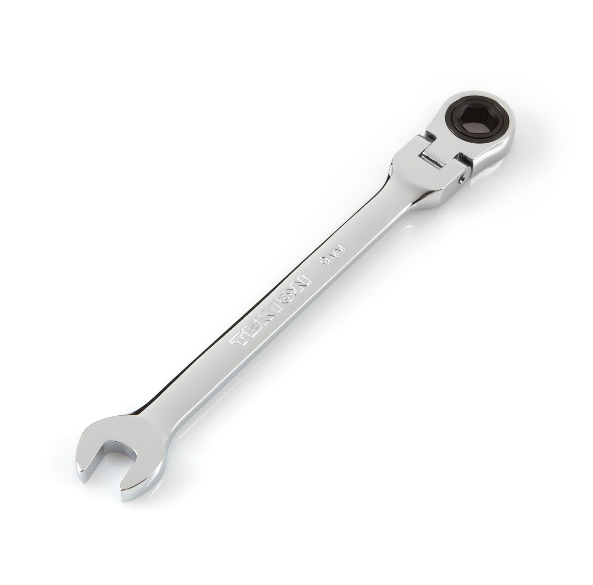 9 mm Flex Ratcheting Combination Wrench. 6-point box end and 72-tooth ratchet. WRN57109.