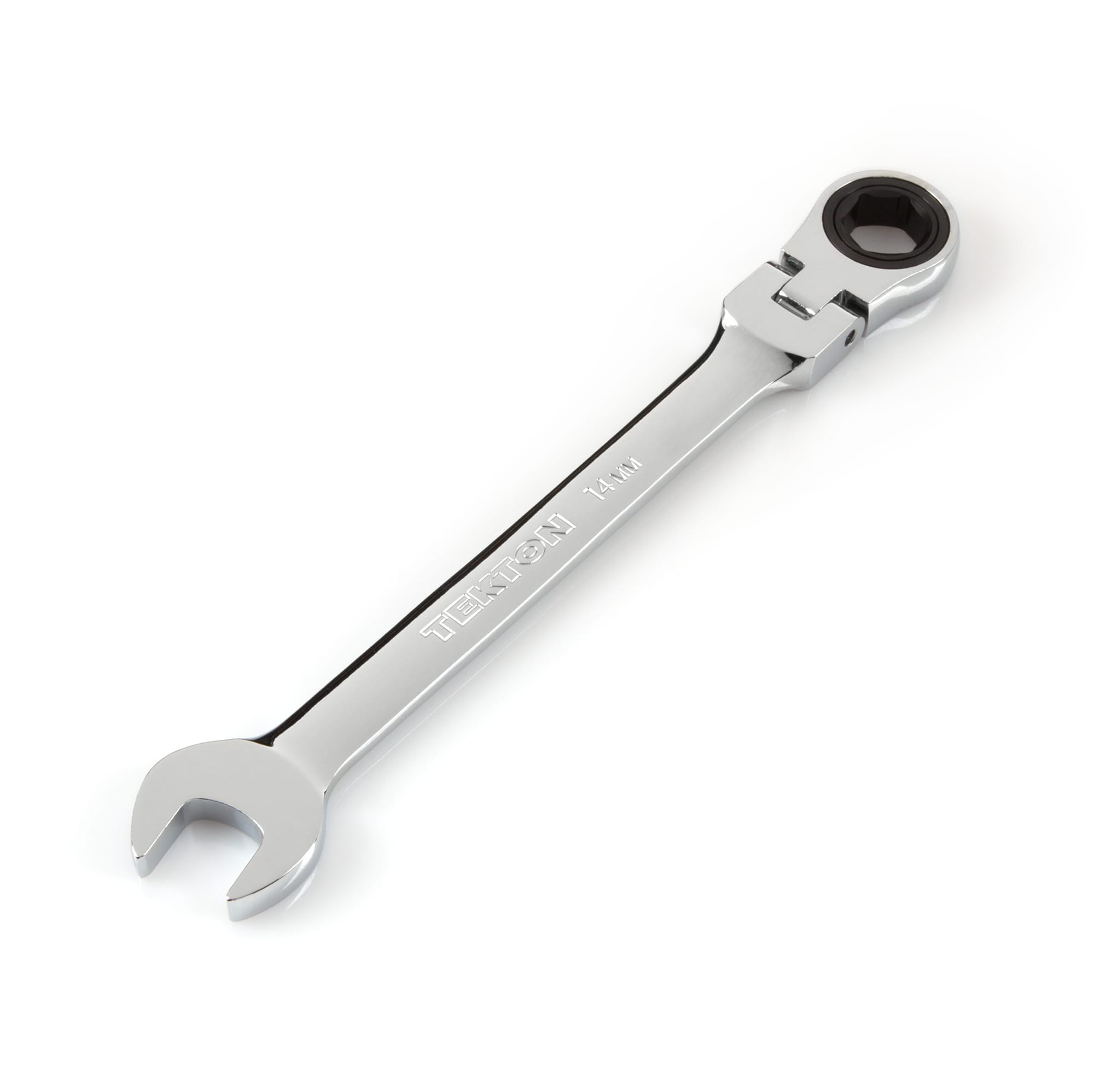 14 mm Flex Ratcheting Combination Wrench. 6-point box end and 72-tooth ratchet. WRN57114.