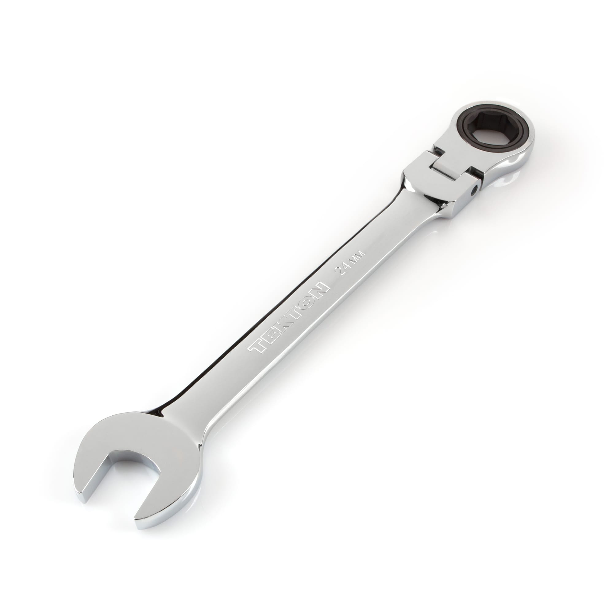 24 mm Flex Ratcheting Combination Wrench. 6-point box end and 72-tooth ratchet. WRN57124.