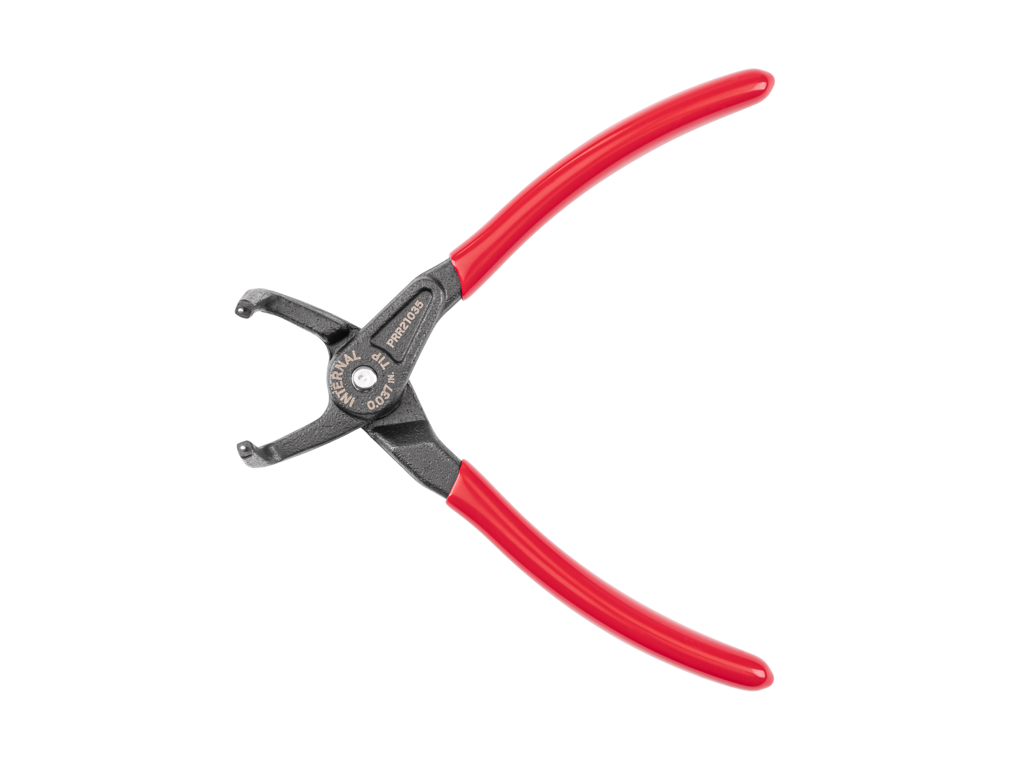 Back view of Tekton 5 inchh (0.037 inch tips) retaining ring pliers set. Item #PRR21035