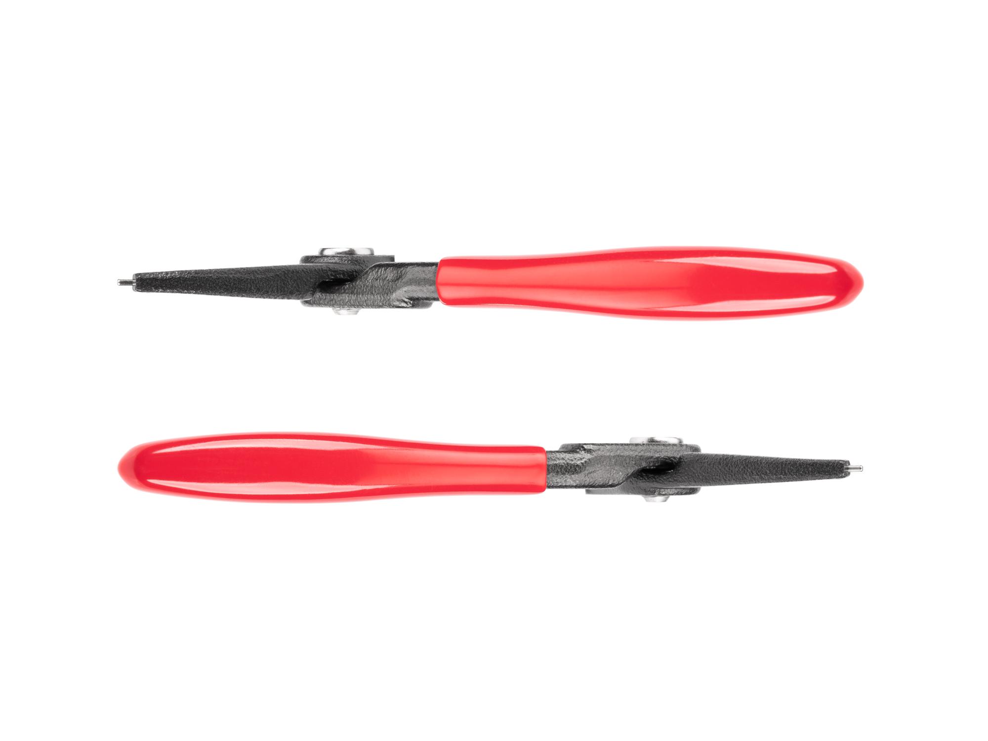 Side view of Tekton 5 inch retaining ring pliers. Item #PRR21050