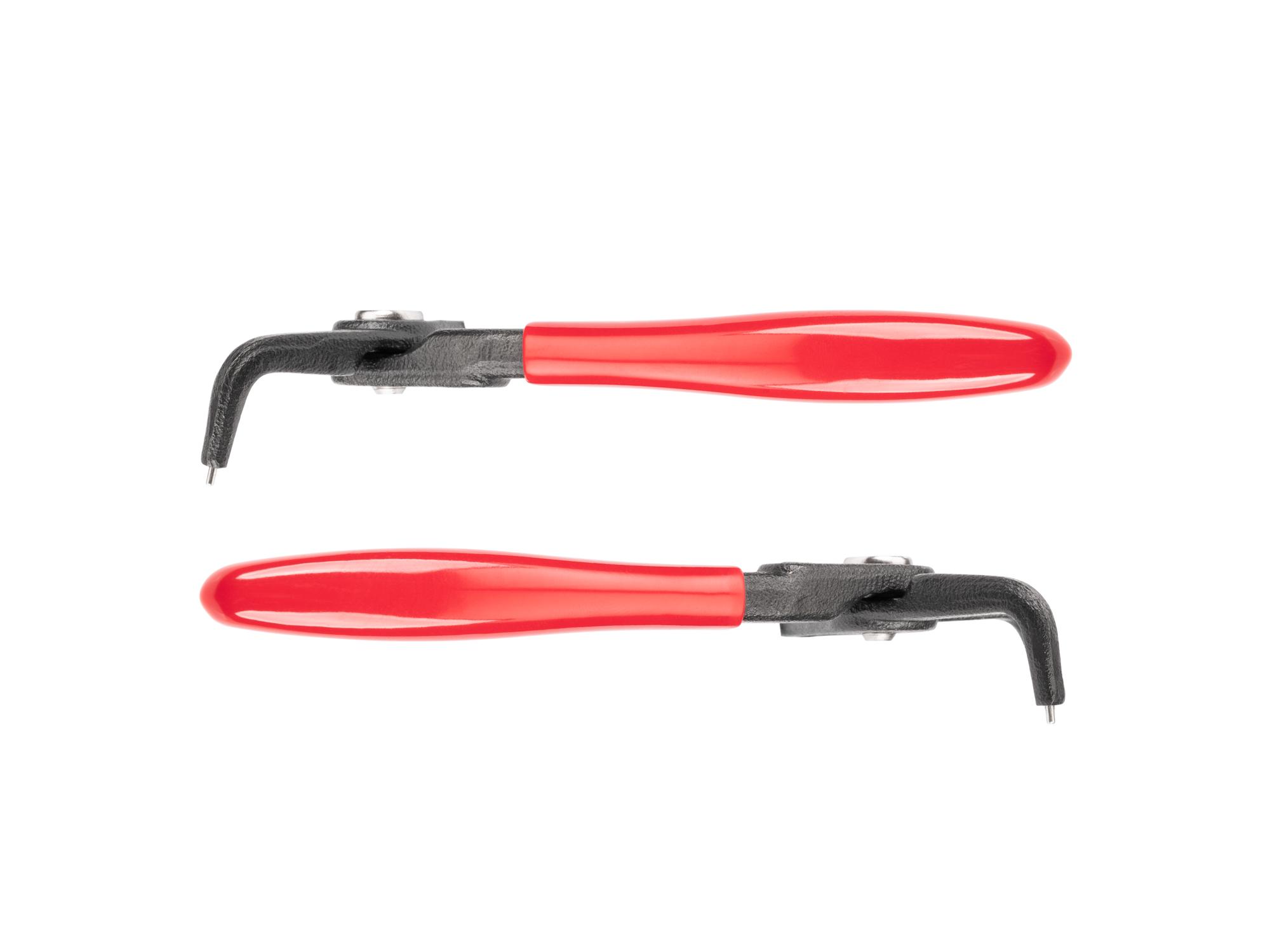 Side view of Tekton 5 inch retaining ring pliers. Item #PRR21055