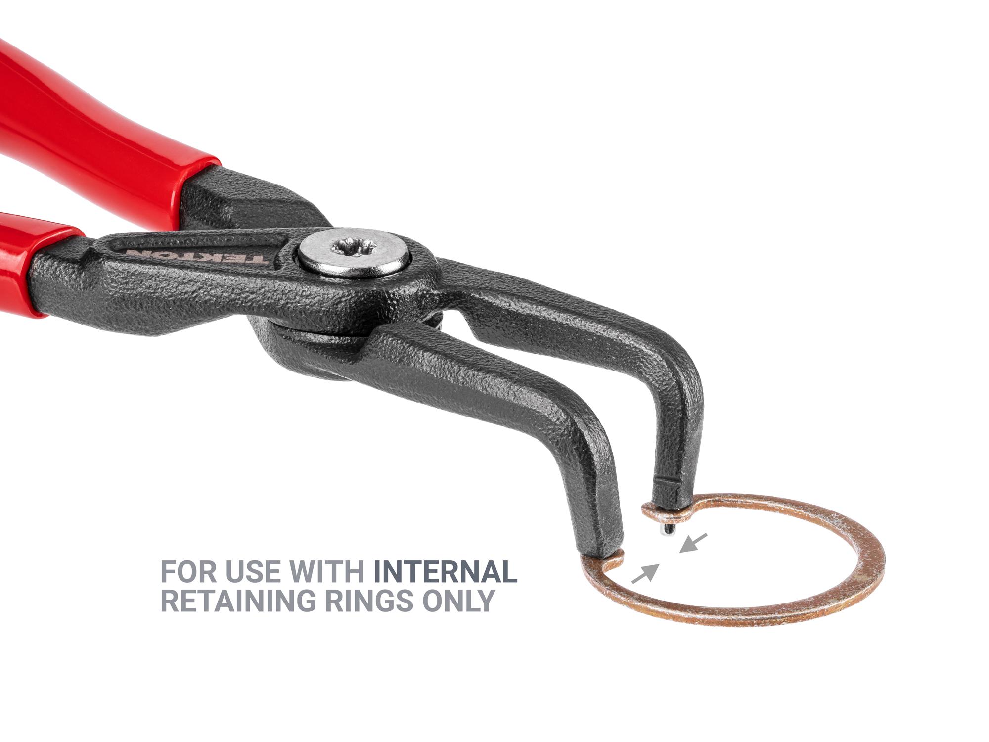 Example shown of Tekton 7 inchretaining ring pliers. Item #PRR22075