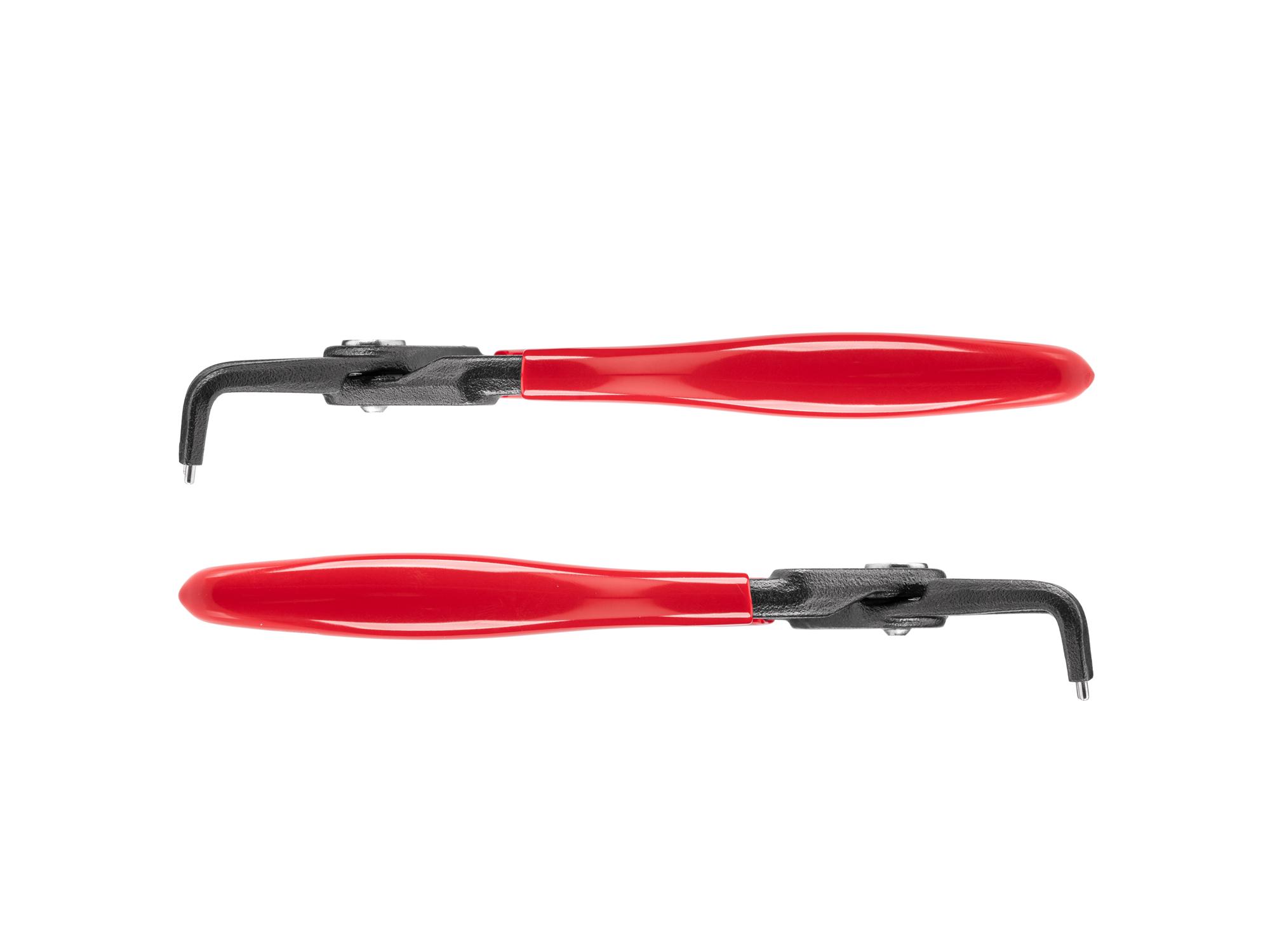 Side view of Tekton 7 inch retaining ring pliers. Item #PRR22075