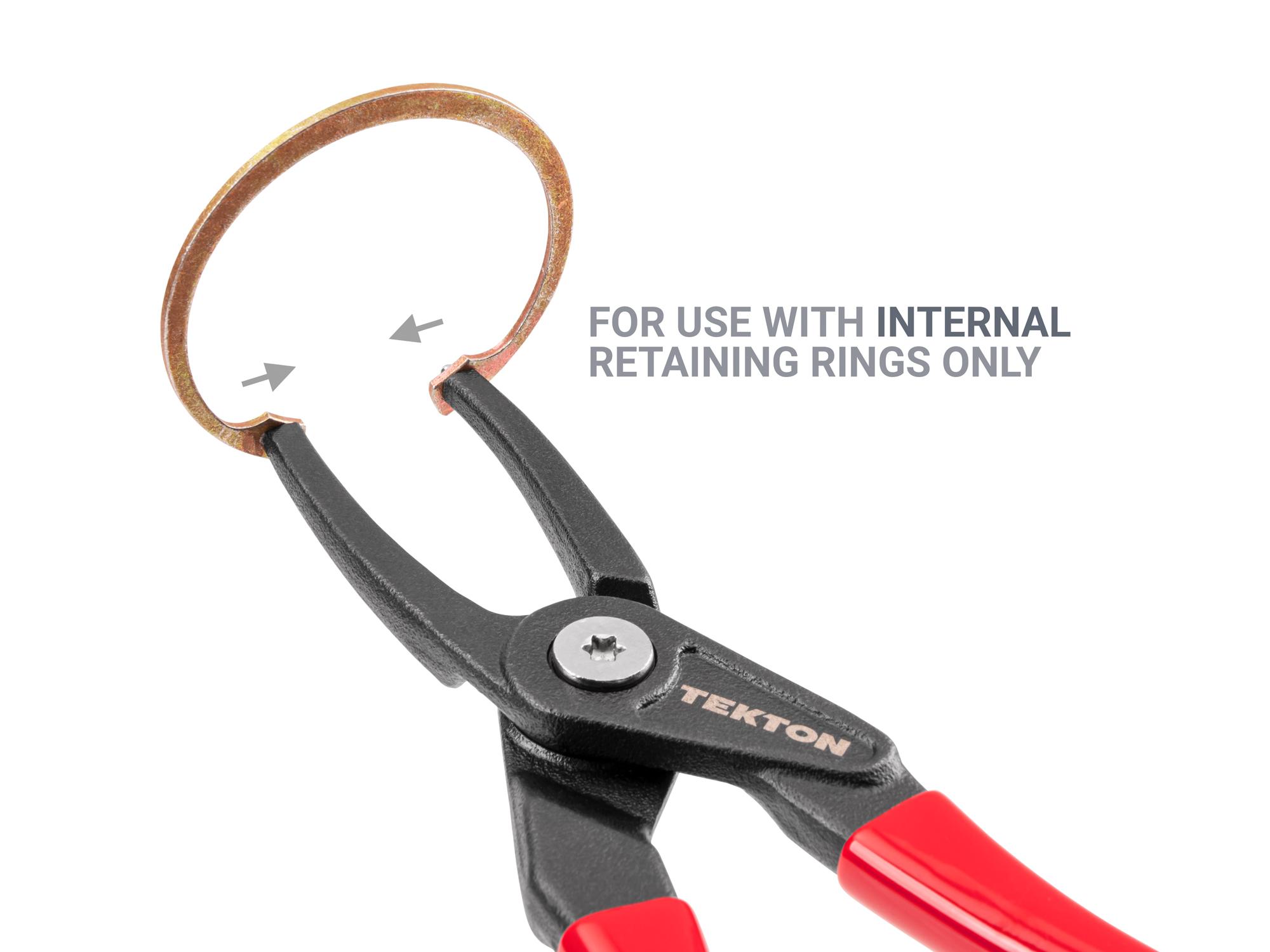 Example shown of Tekton 5 inchretaining ring pliers. Item #PRR23090
