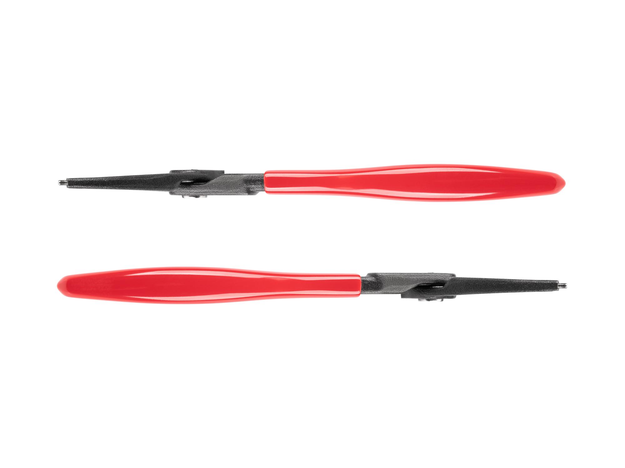 Side view of Tekton 5 inch retaining ring pliers. Item #PRR23090