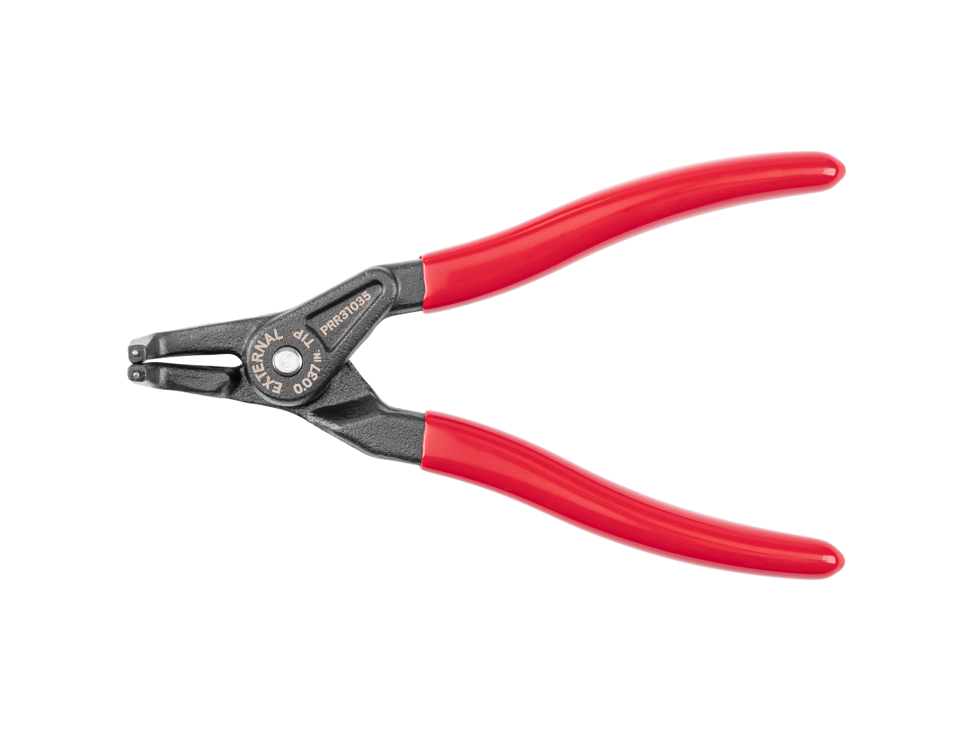 Back view of Tekton 5 inchh (0.037 inch tips) retaining ring pliers set. Item #PRR31035
