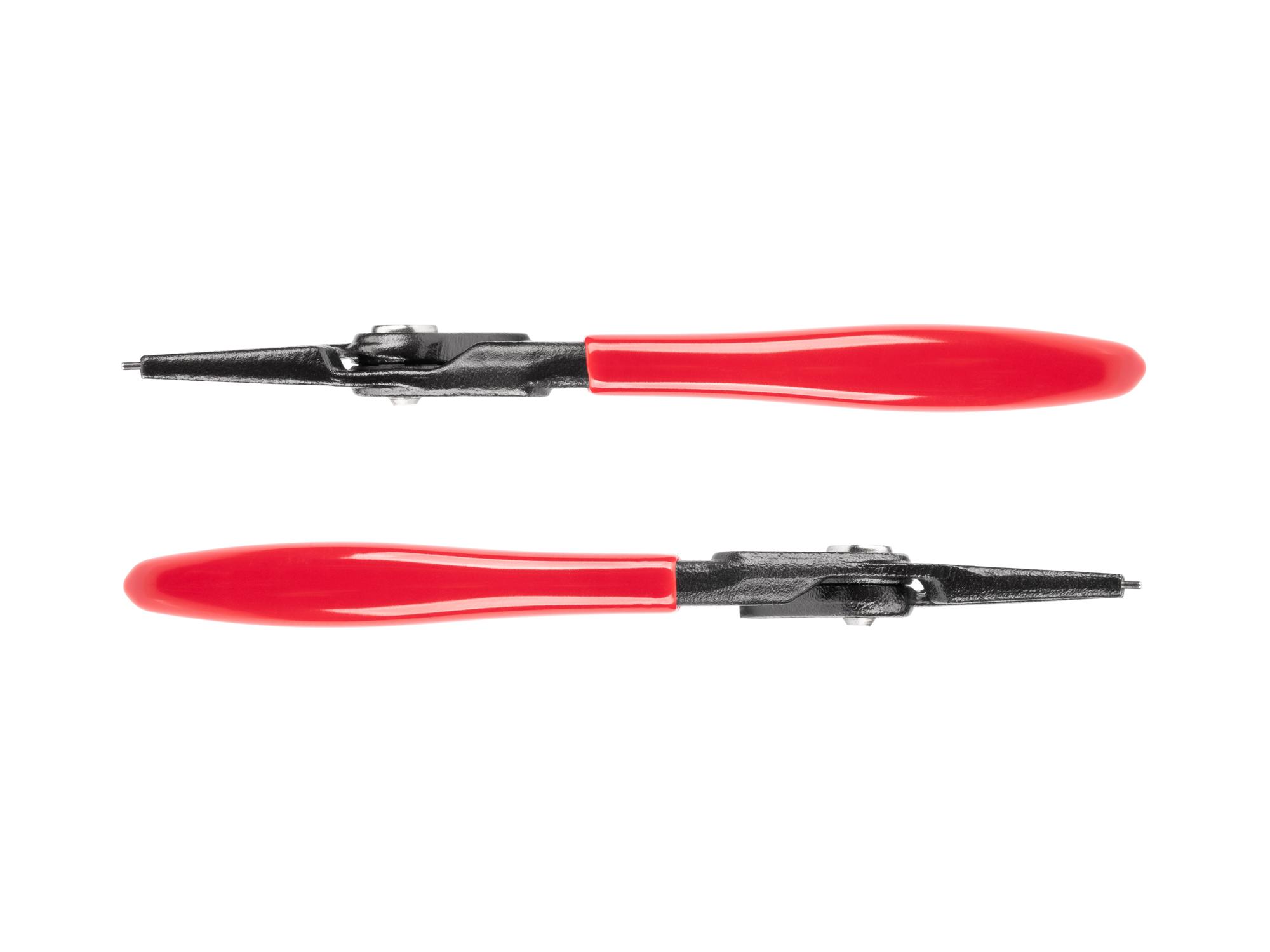 Side view of Tekton 5 inch retaining ring pliers. Item #PRR31050