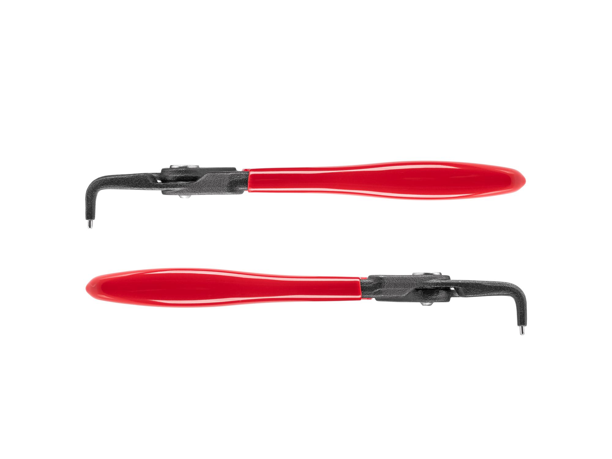 Side view of Tekton 7 inch retaining ring pliers. Item #PRR32075