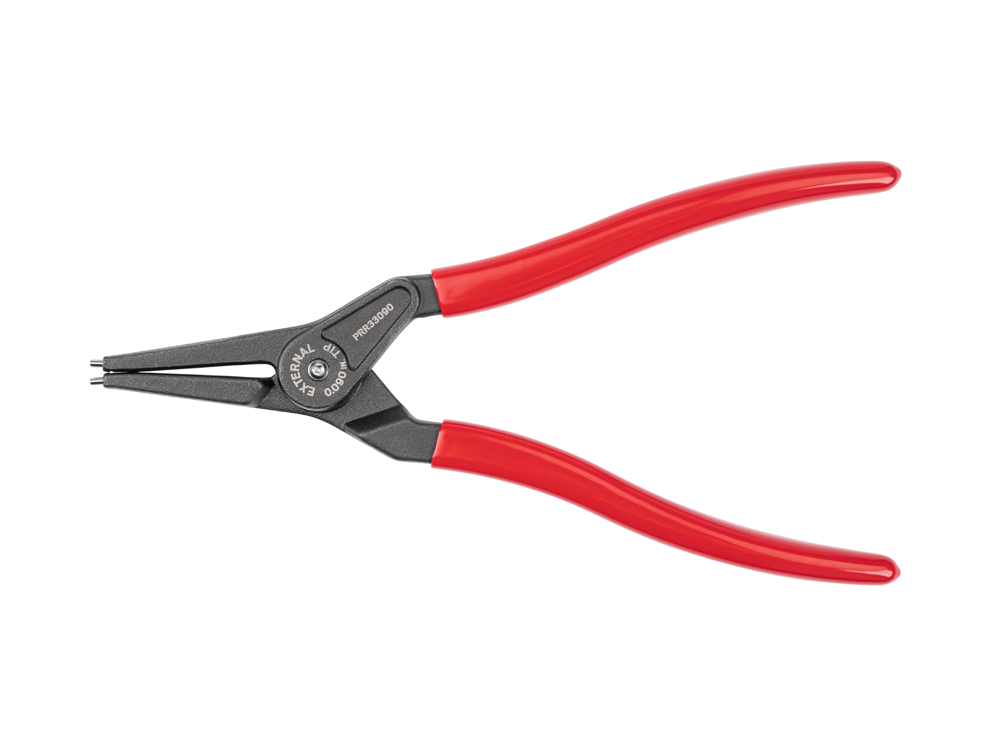Back view of Tekton 9 inchh (0.090 inch tips) retaining ring pliers set. Item #PRR33090