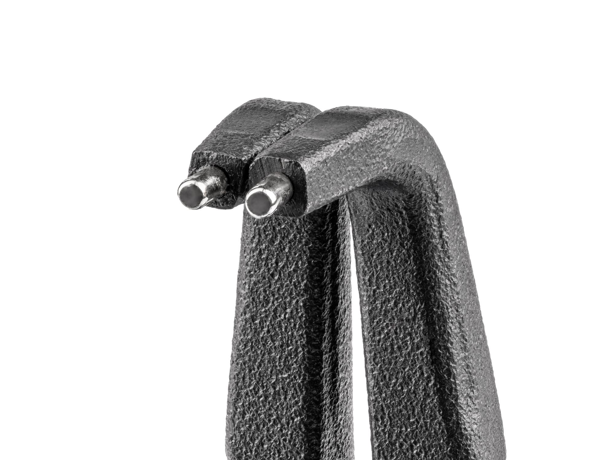 Closed top front-right angle view of Tekton 10 inch retaining ring pliers. Item #PRR33095