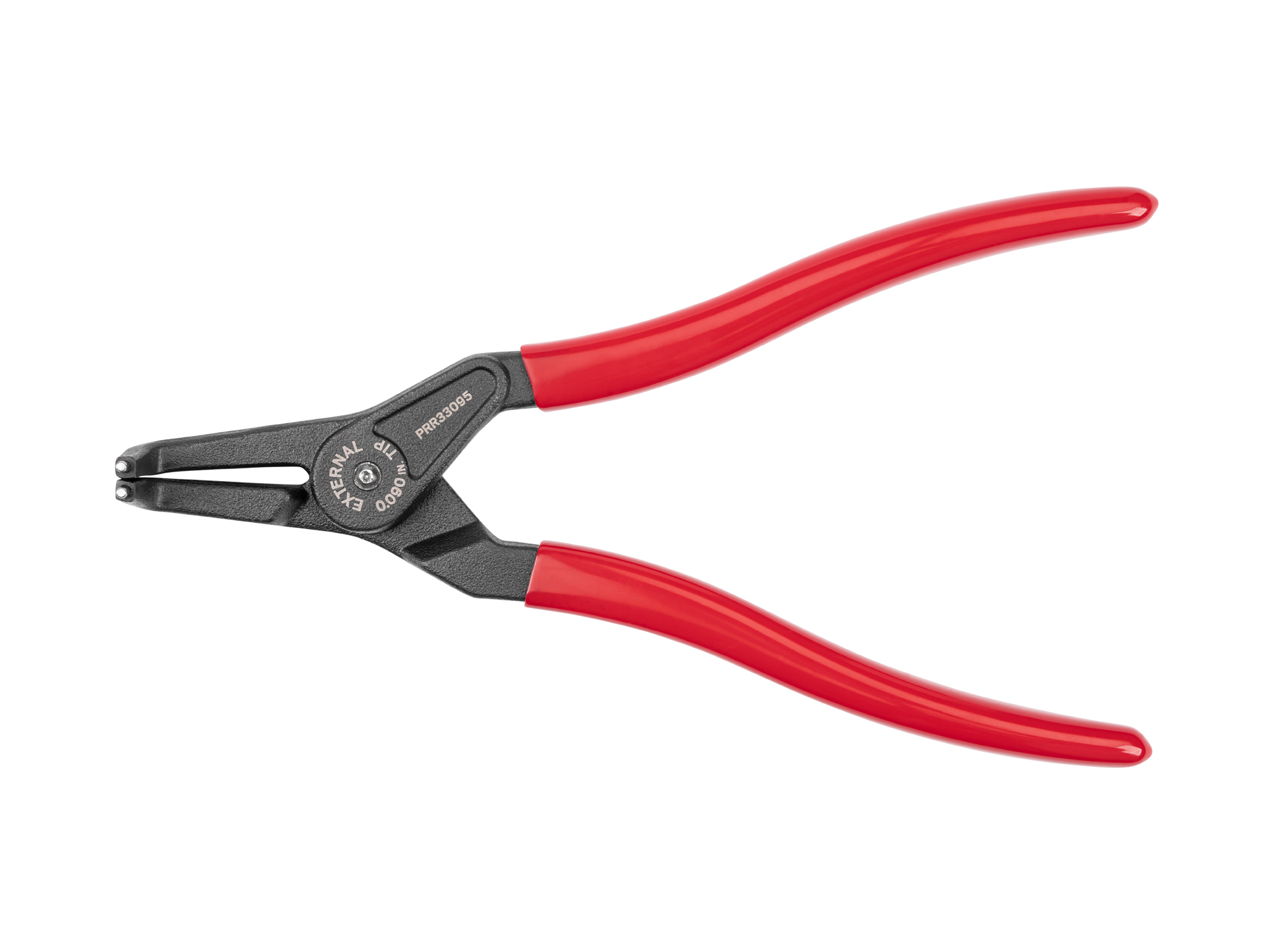 Back view of Tekton 9 inchh (0.090 inch tips) retaining ring pliers set. Item #PRR33095