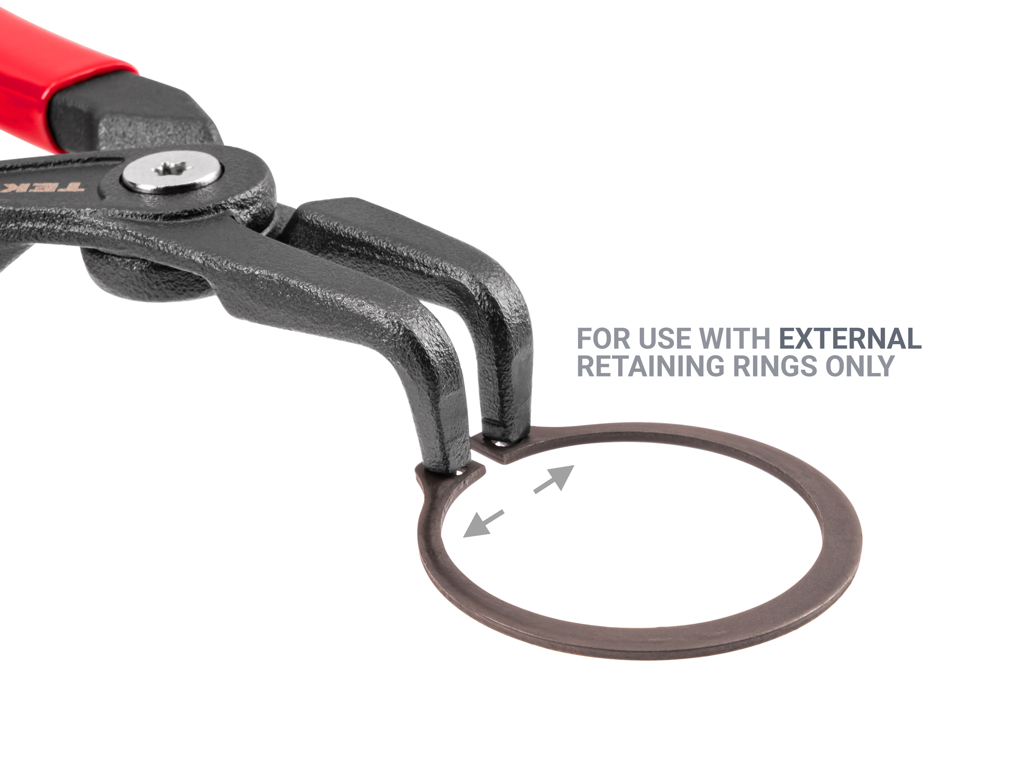 TEKTON 9 Inch 90-Degree External Retaining Ring Pliers (0.090 in. Tips)