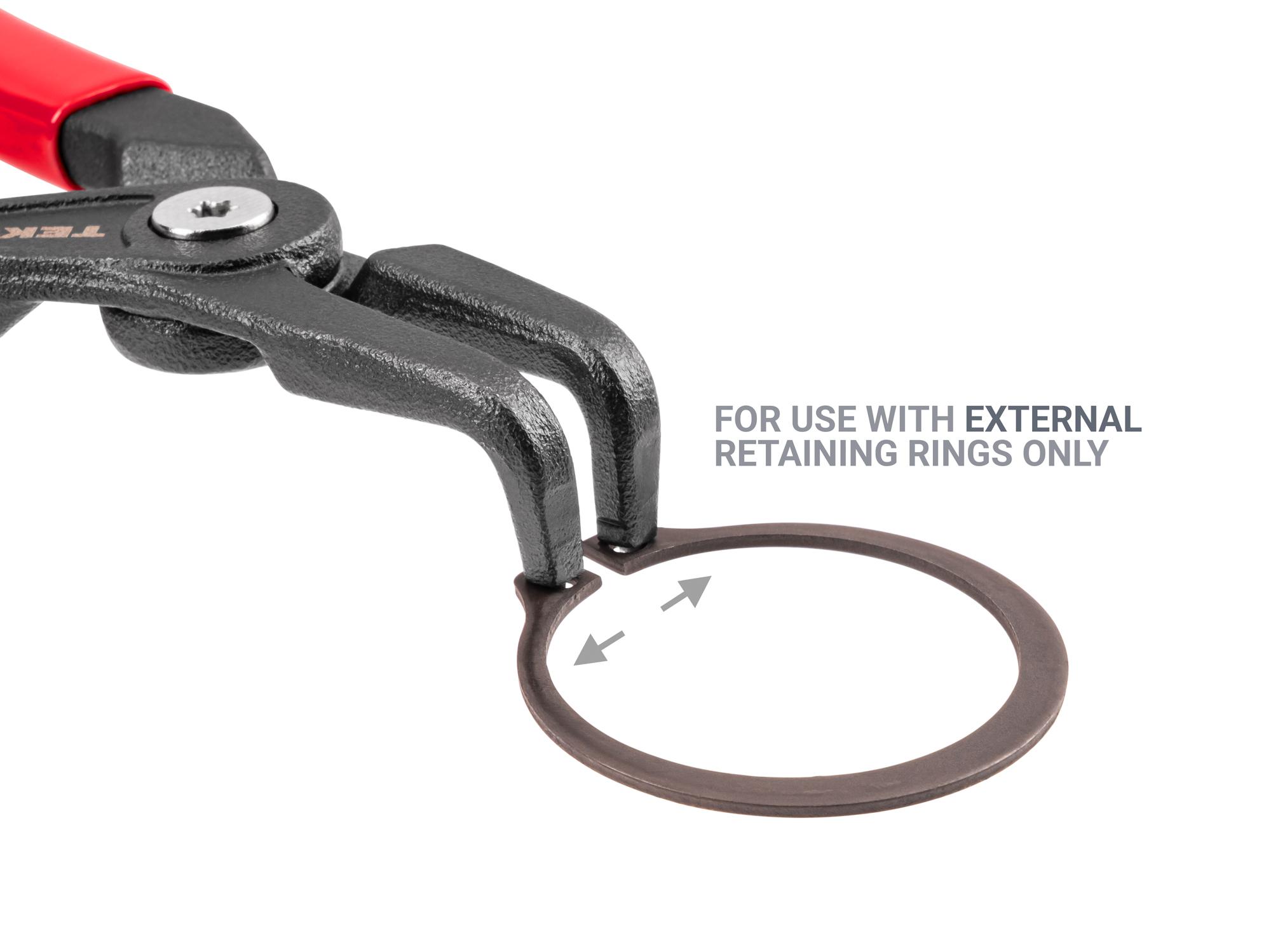 Example shown of Tekton 10 inchretaining ring pliers. Item #PRR33095