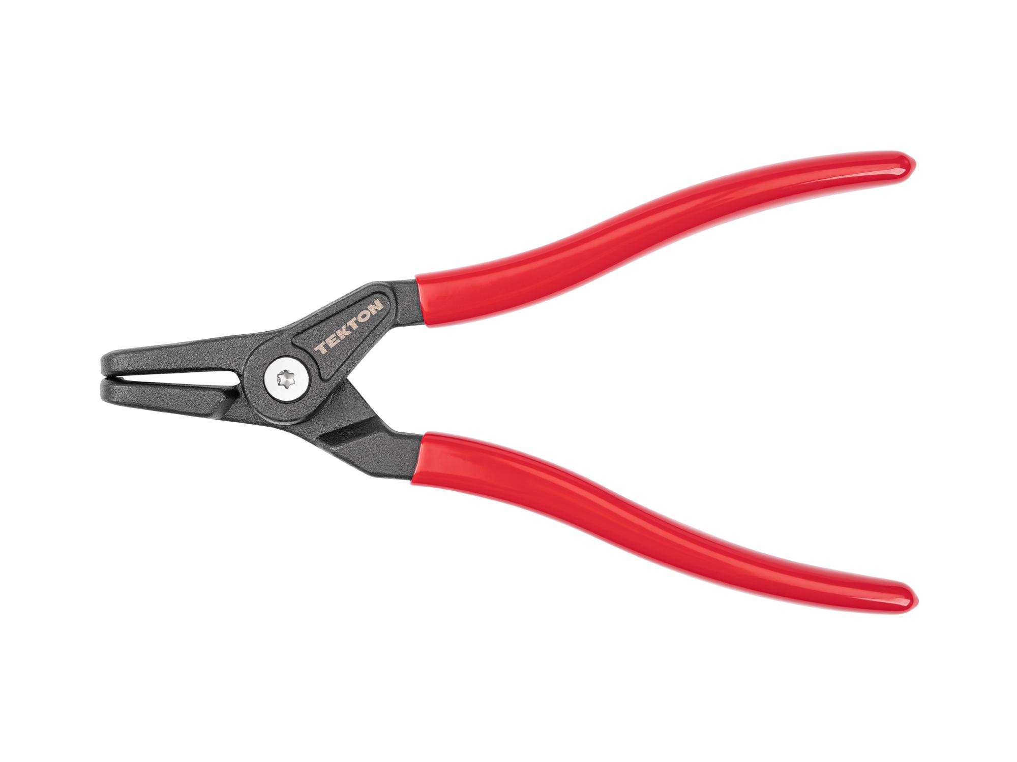 Front view of Tekton 10 inch retaining ring pliers. Item #PRR33095