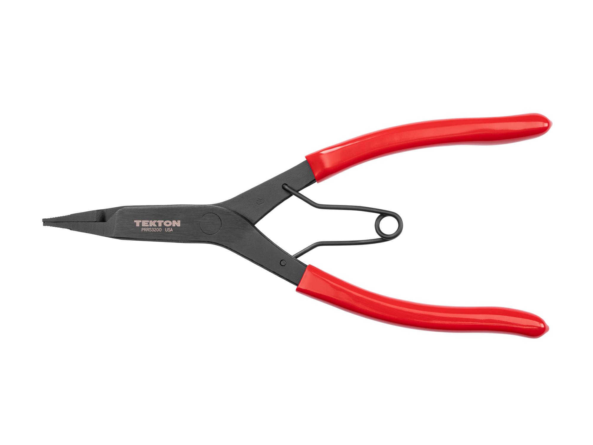 Front view of Tekton 9 inch retaining ring pliers. Item #PRR53200
