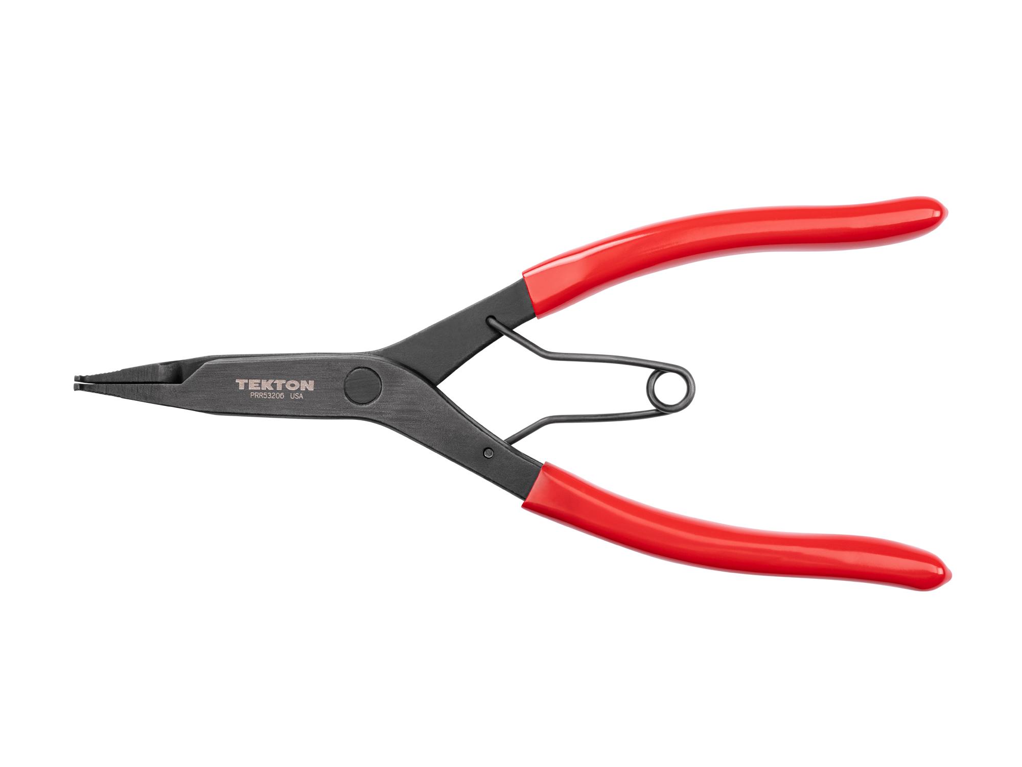 Front view of Tekton 9 inch retaining ring pliers. Item #PRR53206
