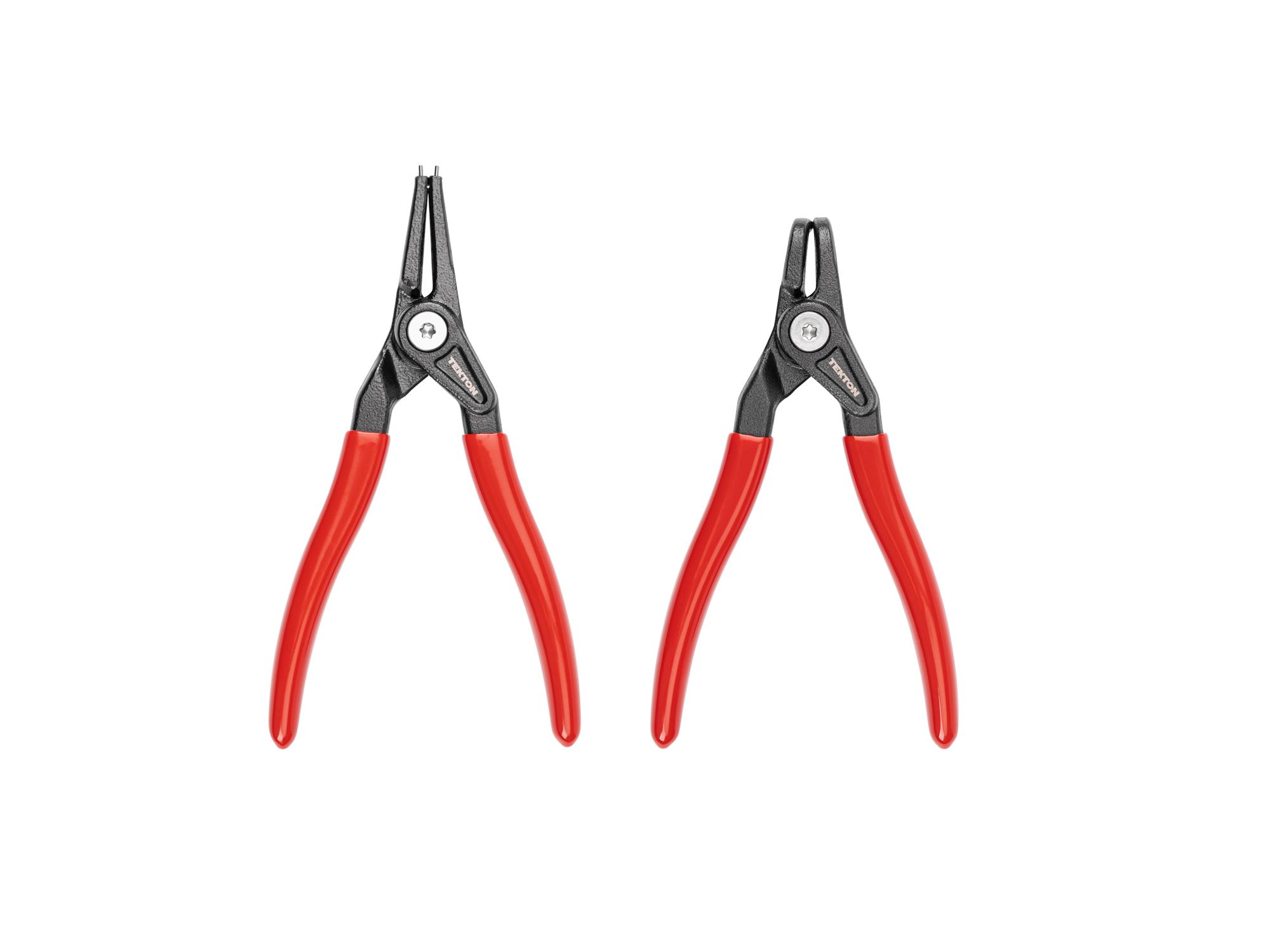 Front view of Tekton 5 inch retaining ring pliers set. Item #PRR90012
