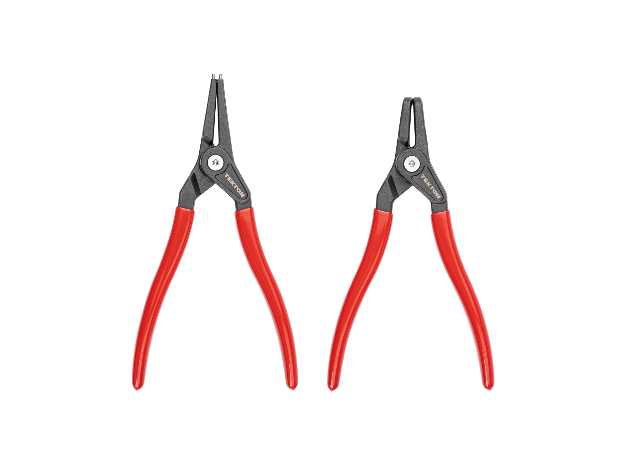 Front view of  Tekton 9 inchh (0.090 inch tips) retaining ring pliers set. Item #PRR90017