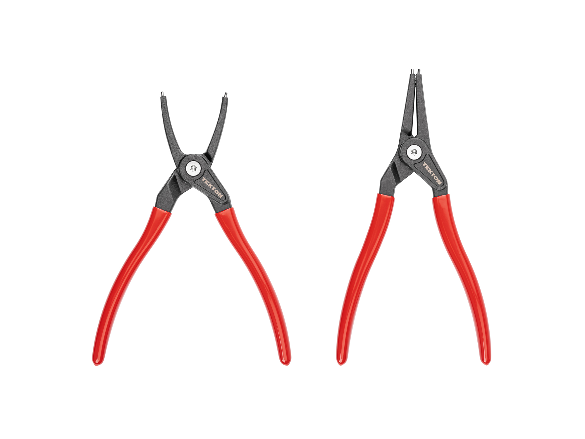 Front view of  Tekton 9 inchh (0.090 inch tips) retaining ring pliers set. Item #PRR90018