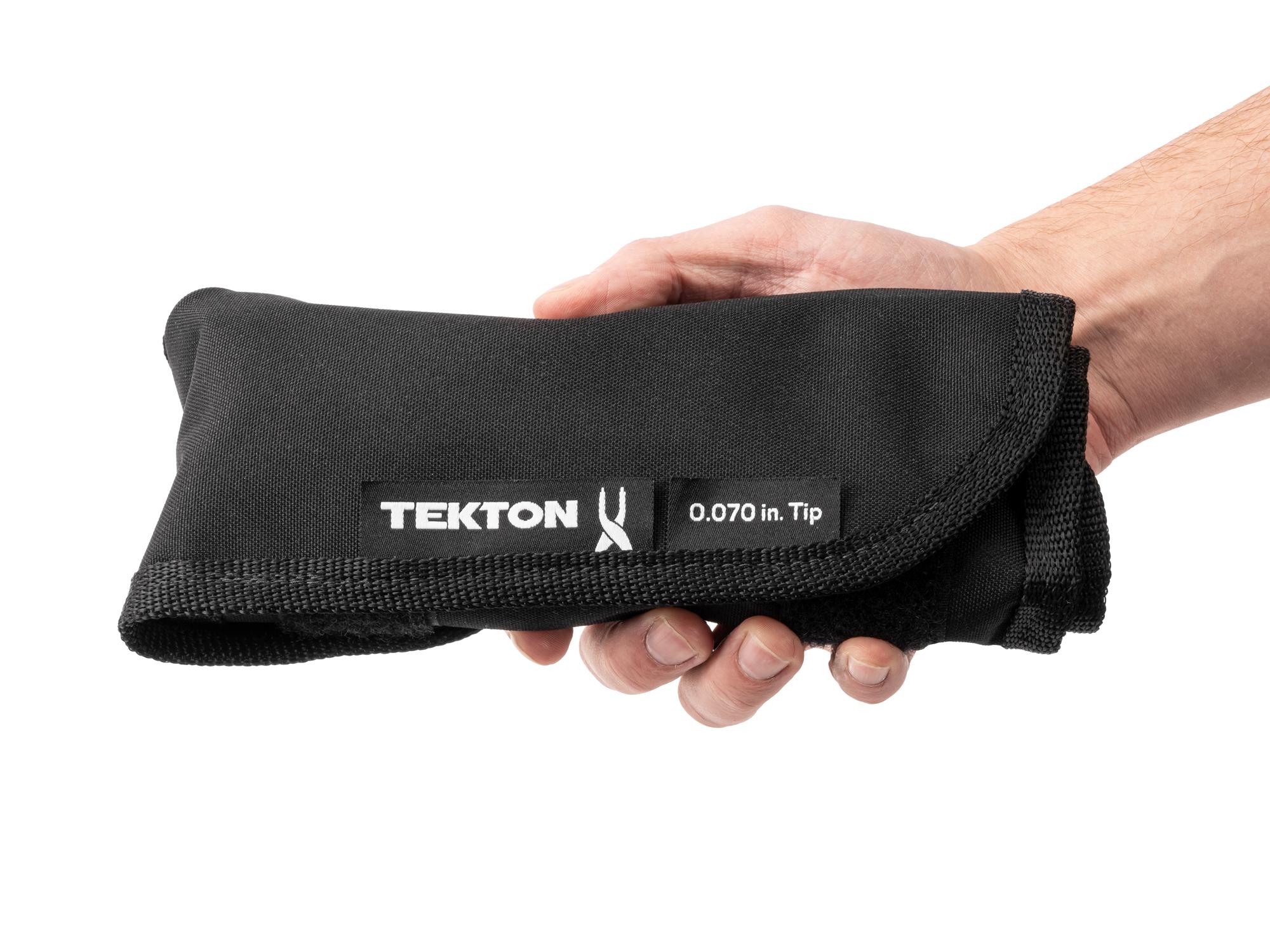 Side view of Tekton 7 inchh (0.070 inch tips) retaining ring pliers set. Item #PRR91005