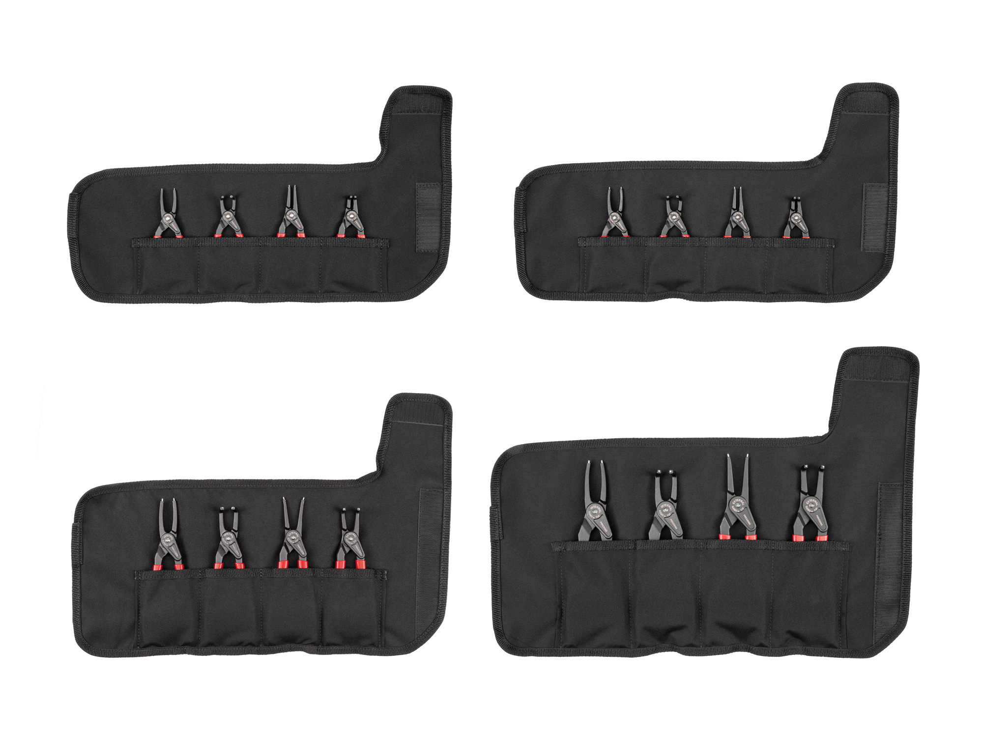 Front view of  Tekton 5, 7, 9 inchh (0.037 0.090 inch tips) retaining ring pliers set. Item #PRR91100