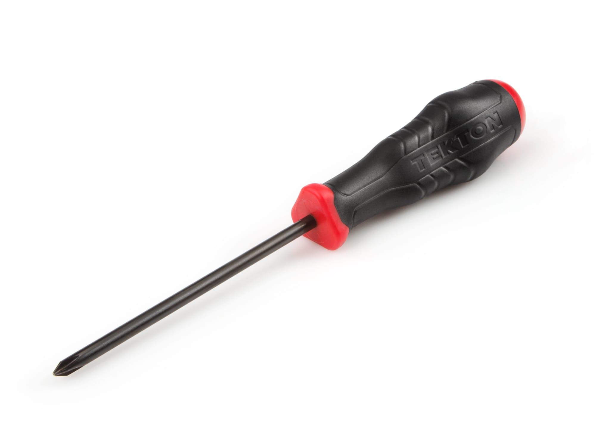 Front-right angle view of Tekton 4 inch screwdriver. Item #26663