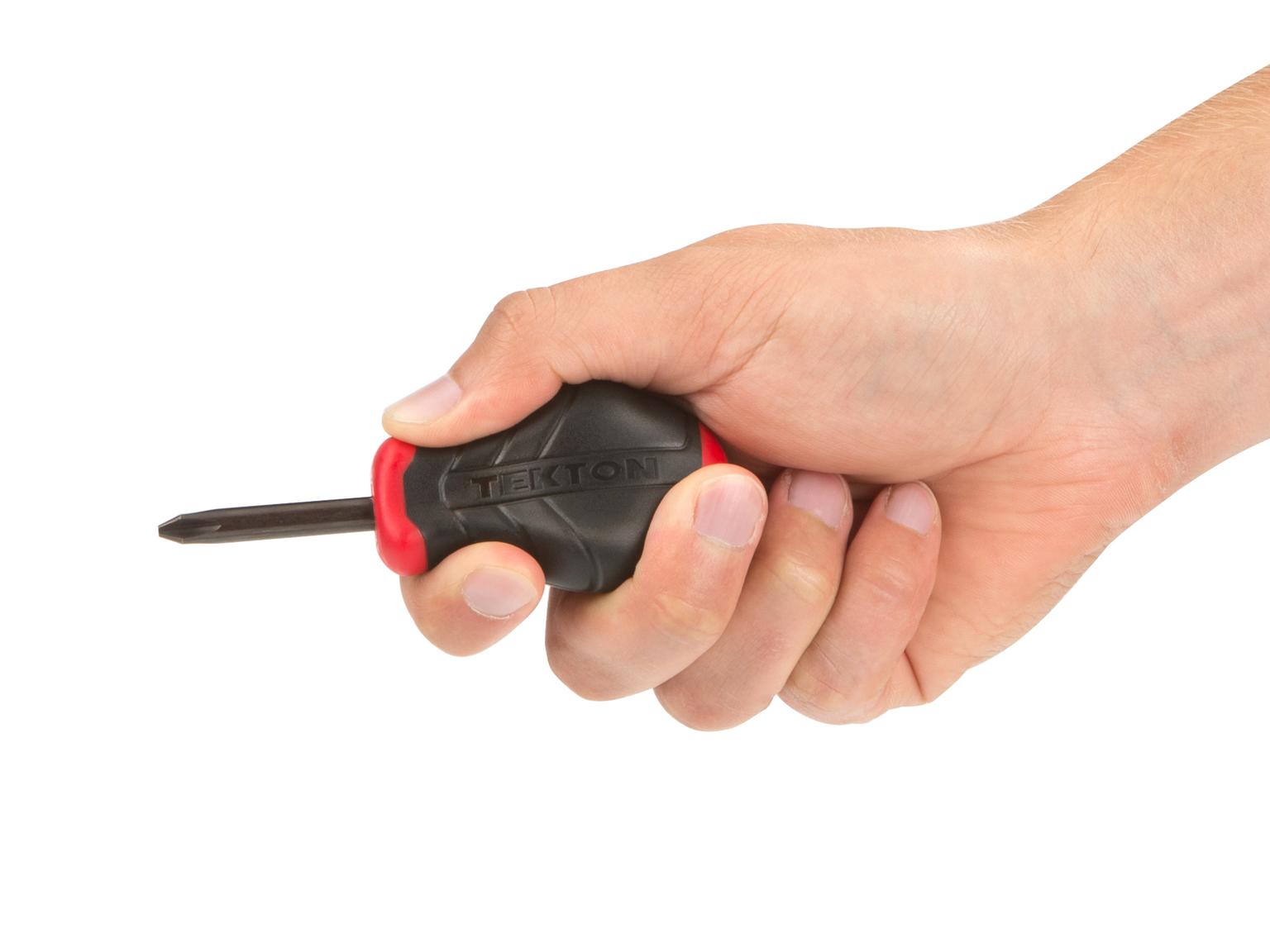 Person holding Tekton screwdriver. Item #26671