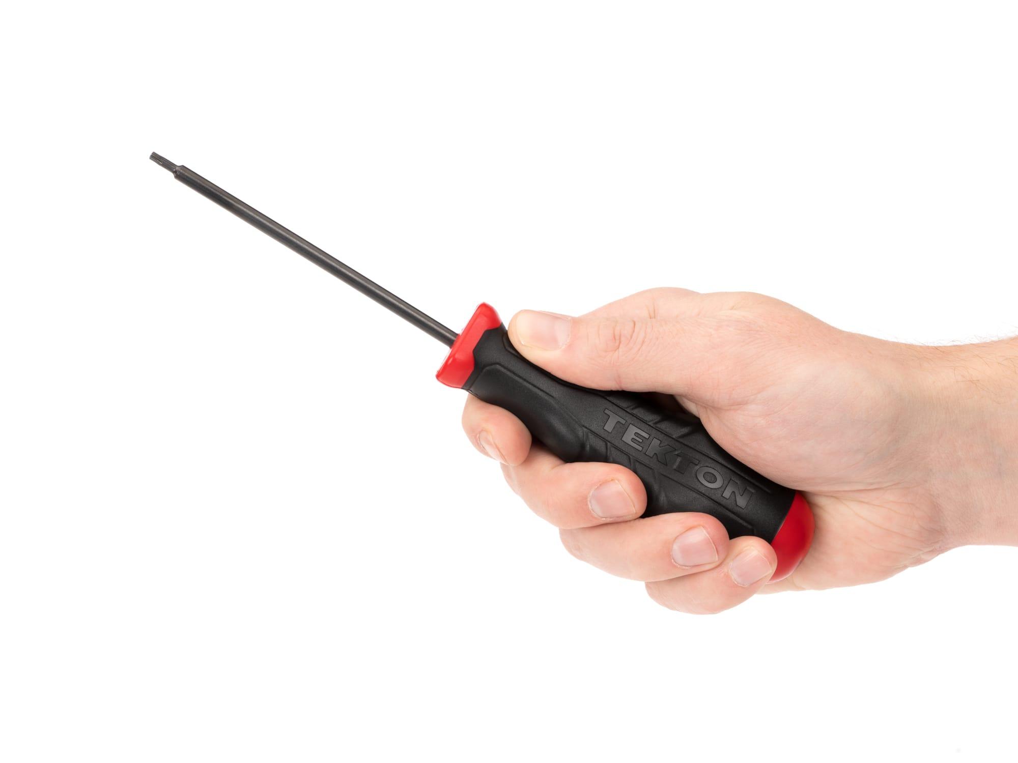 Person holding Tekton 4 inch screwdriver. Item #26801