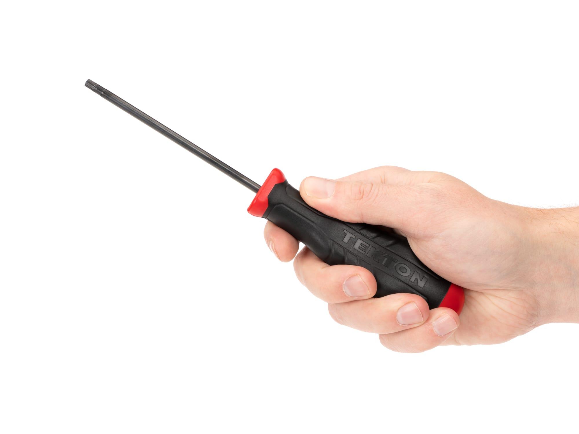 Person holding Tekton t25 screwdriver. Item #26804