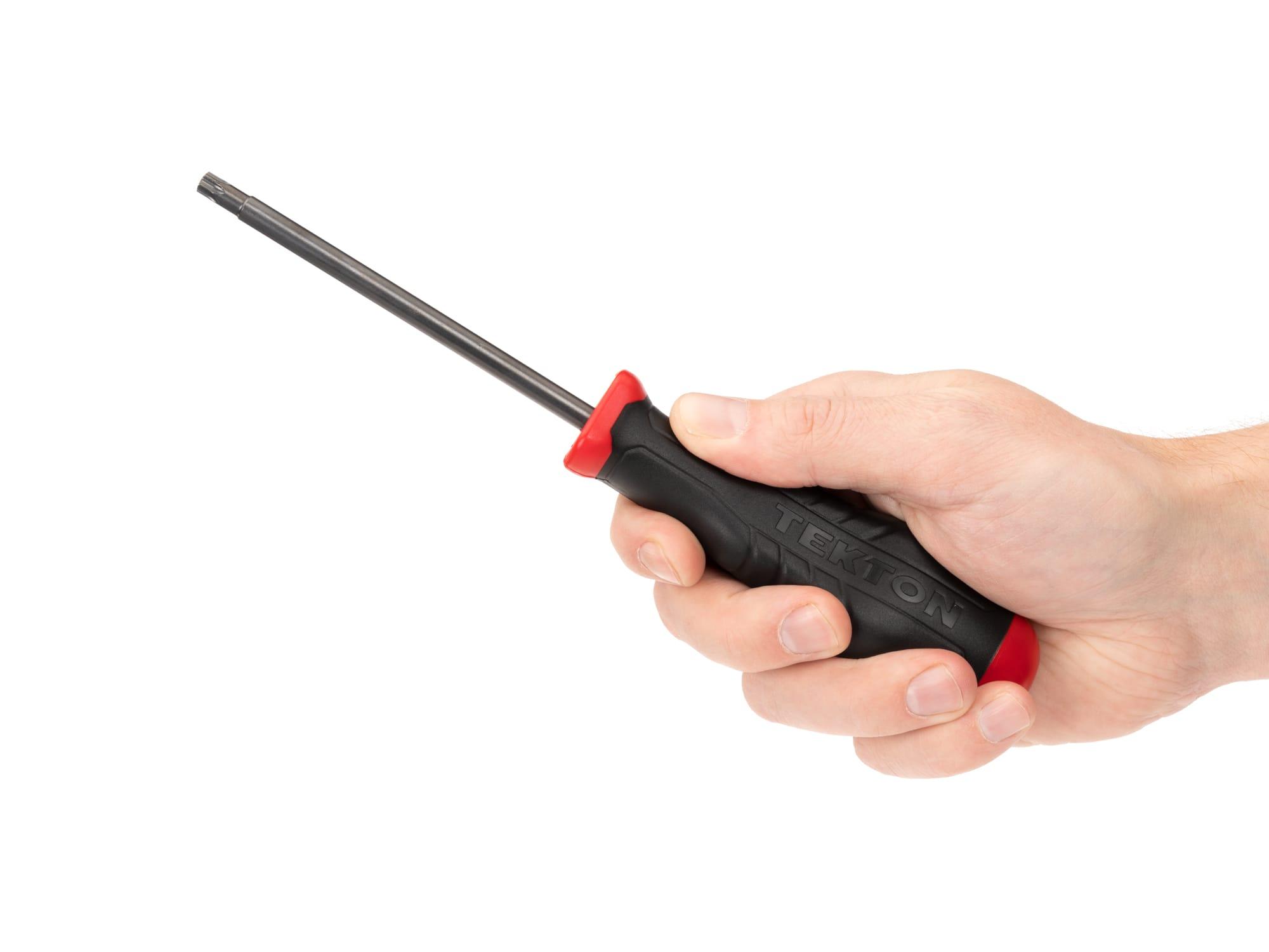Person holding Tekton 4 inch screwdriver. Item #26806