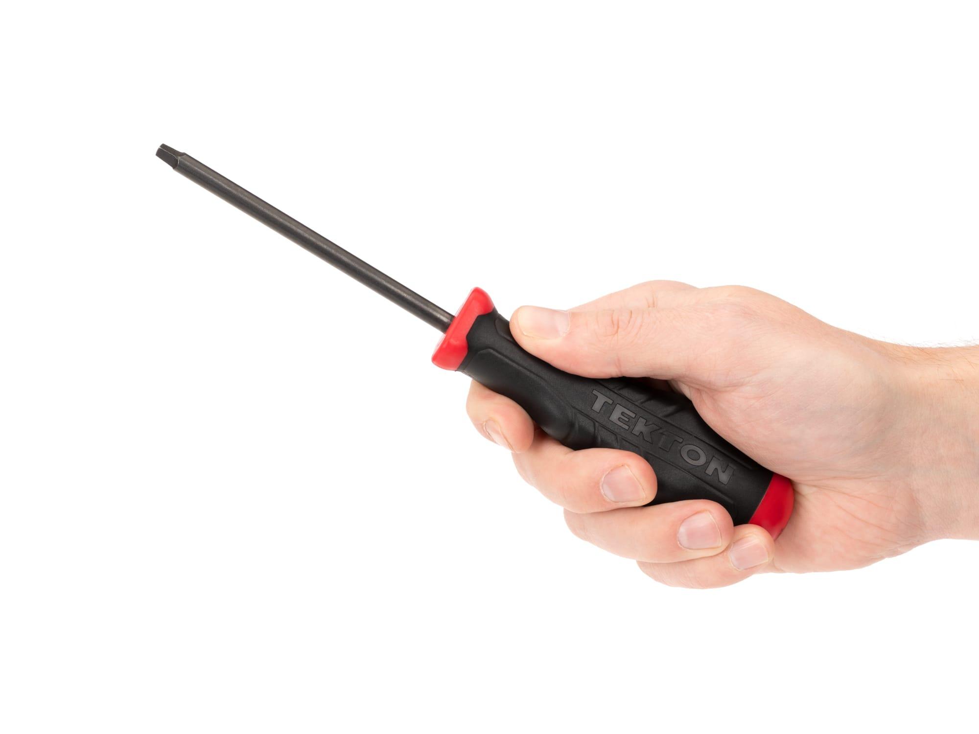 Person holding Tekton 4 inch screwdriver. Item #26823