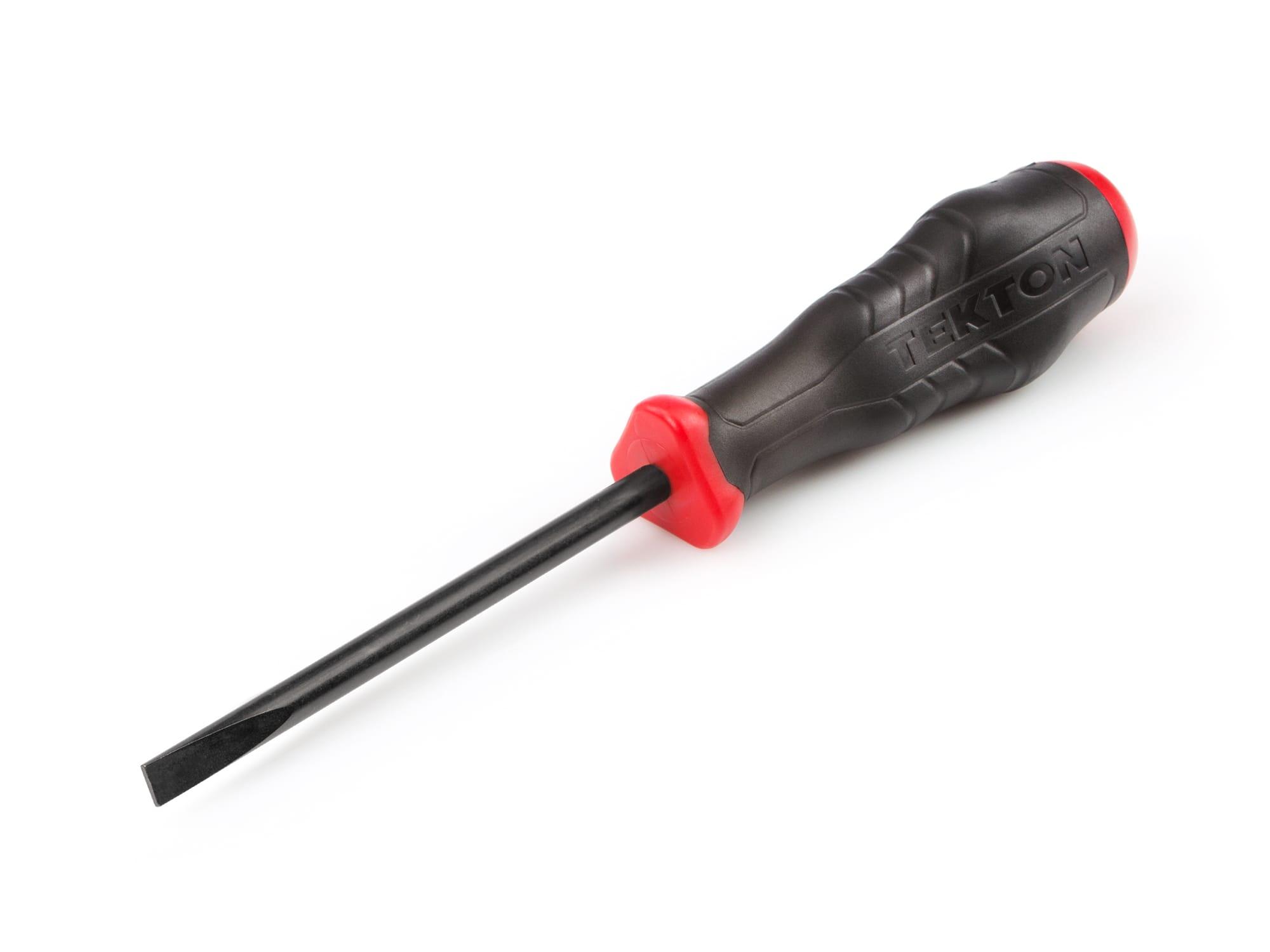 Front-right angle view of Tekton 4 inch screwdriver. Item #DHE11250