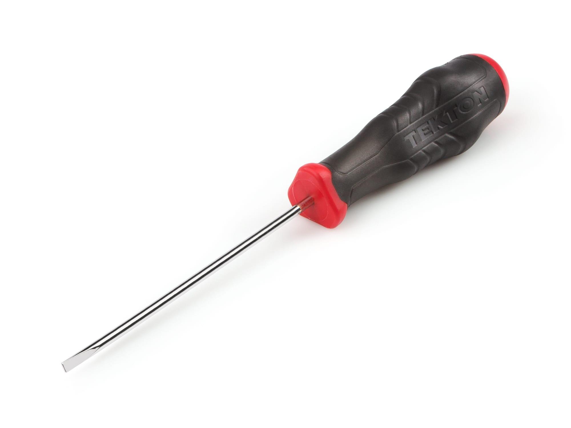 Front-right angle view of Tekton 4 inch screwdriver. Item #DHE31125