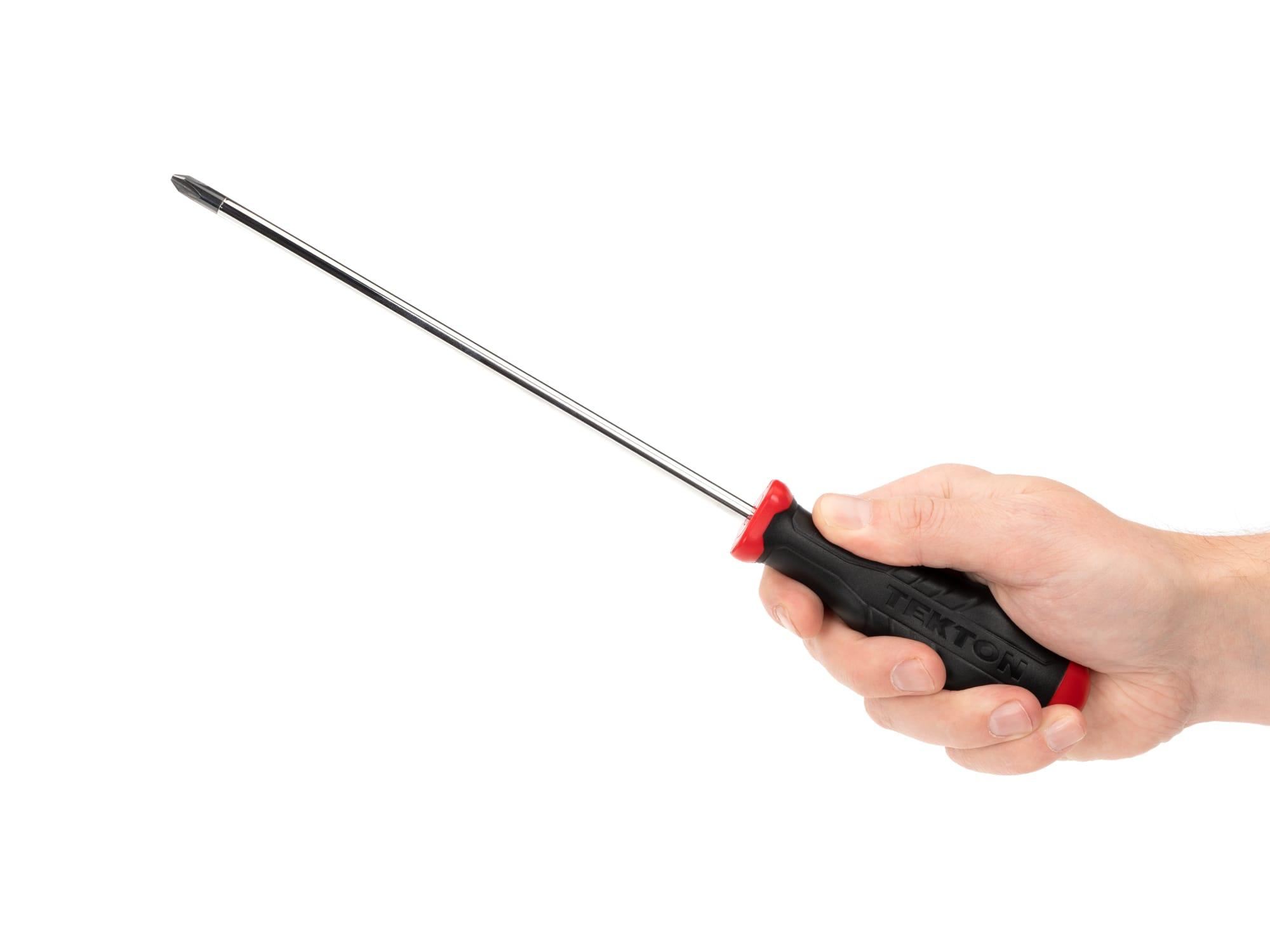 Person holding Tekton screwdriver. Item #DHP34002