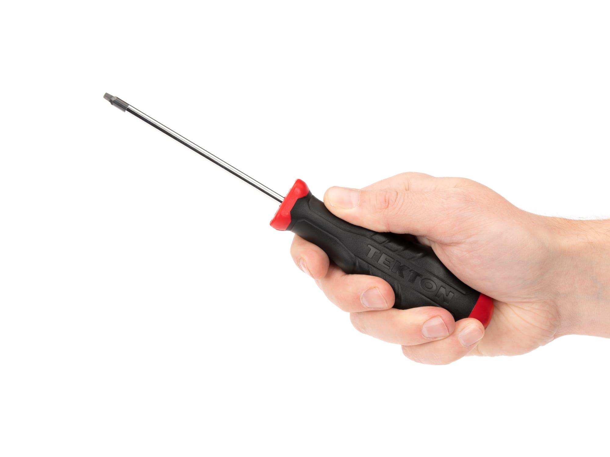Person holding Tekton screwdriver. Item #DHQ31001