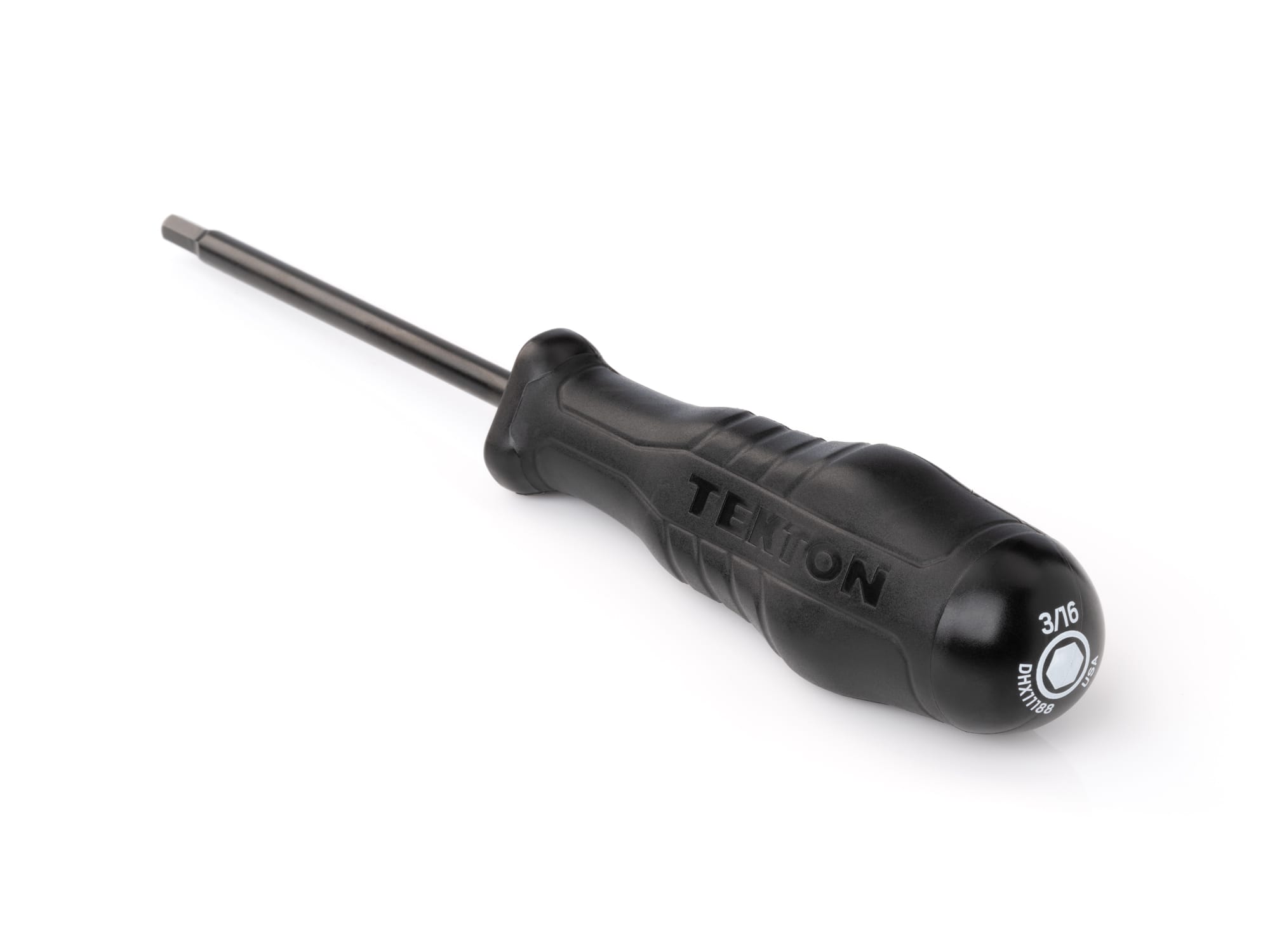 TEKTON 3/16 Inch Hex High-Torque Black Oxide Blade Screwdriver