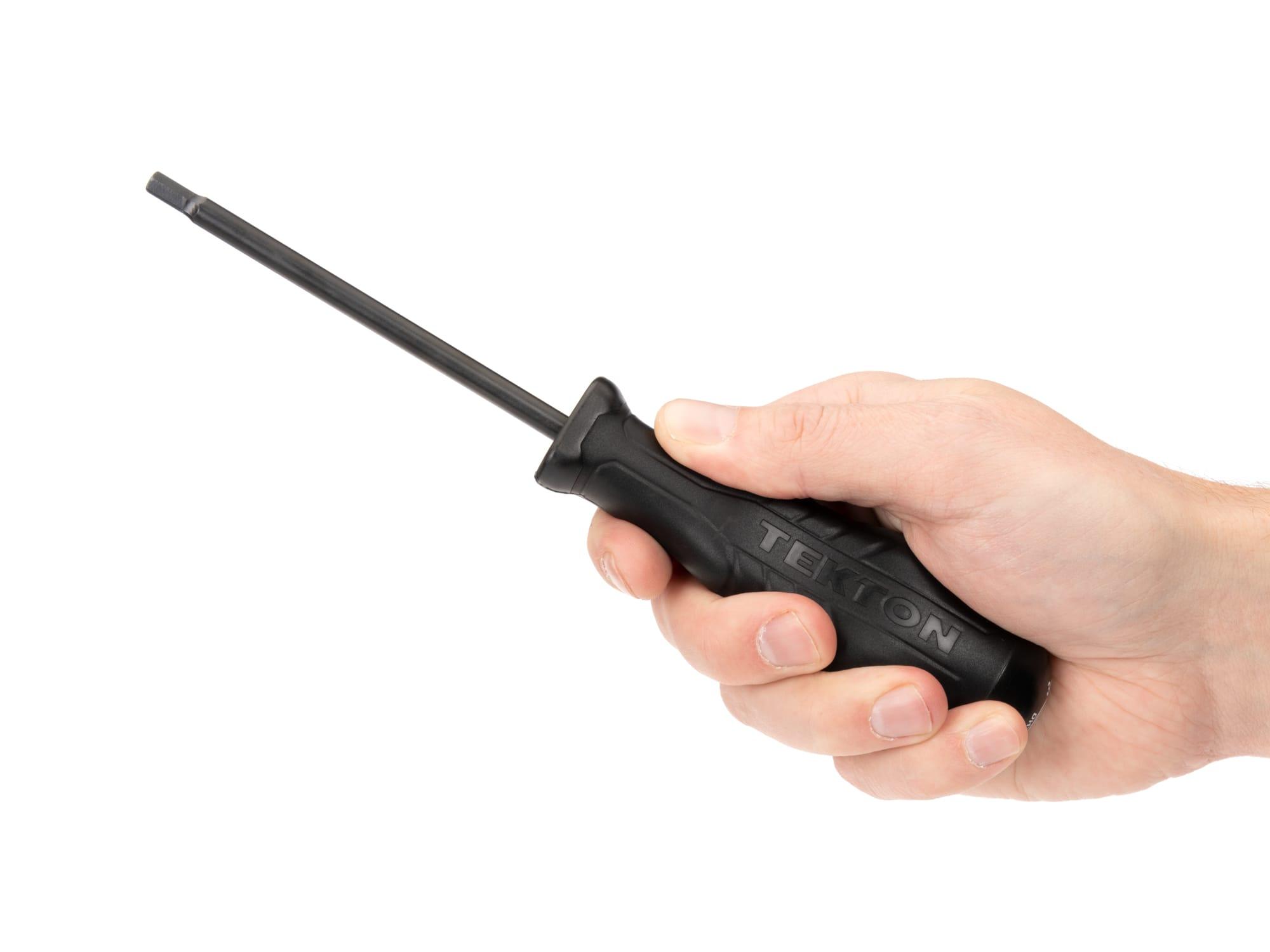 Person holding Tekton screwdriver. Item #DHX11188