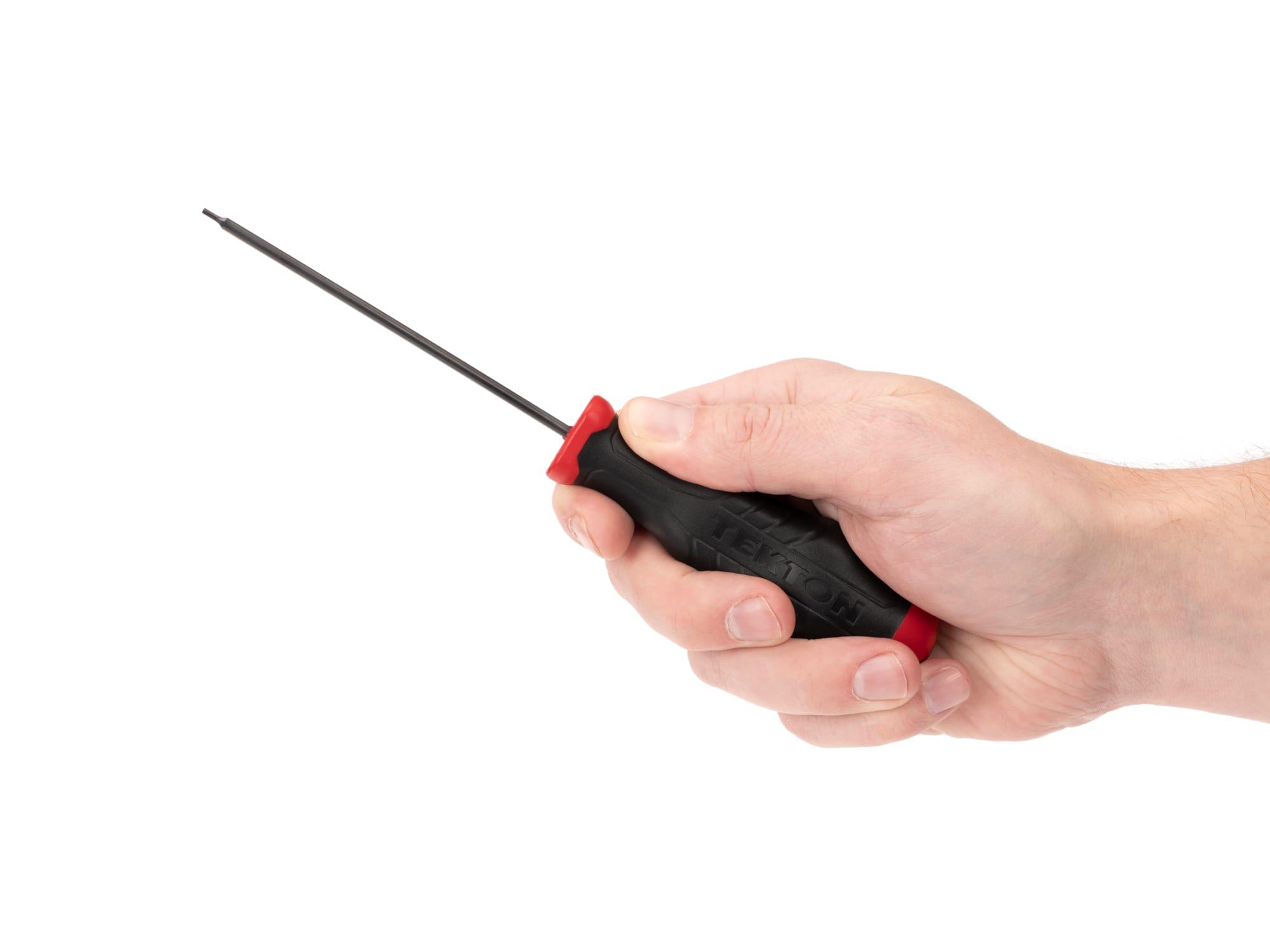 Person holding Tekton screwdriver. Item #DHX21015