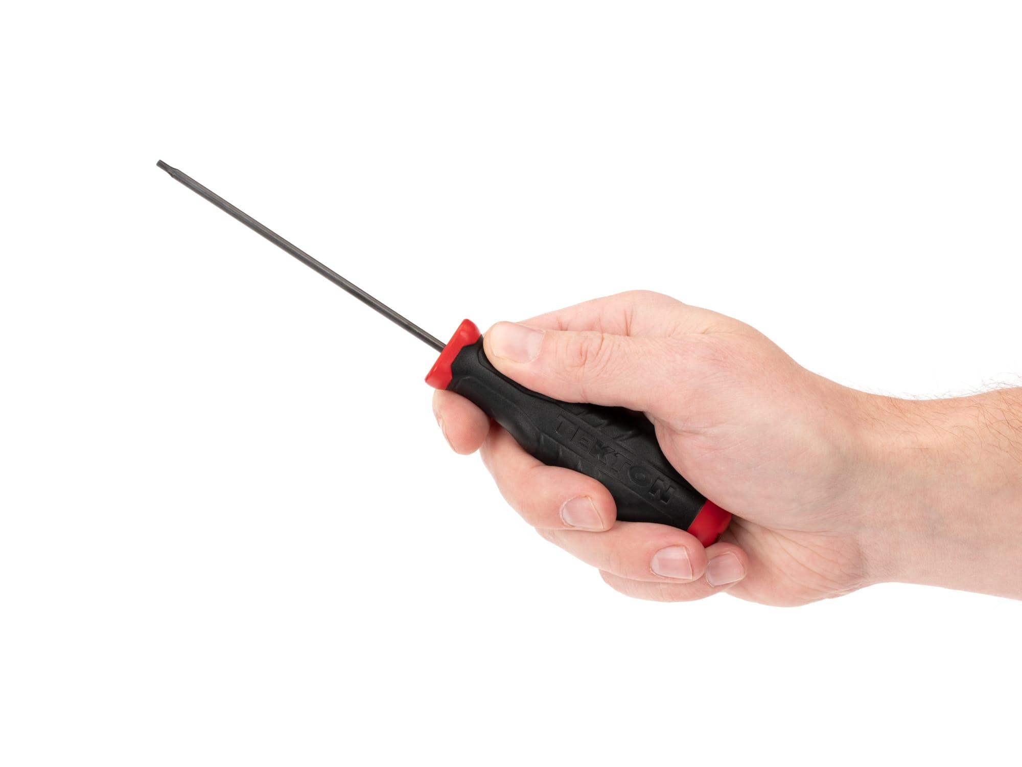 Person holding Tekton screwdriver. Item #DHX21020