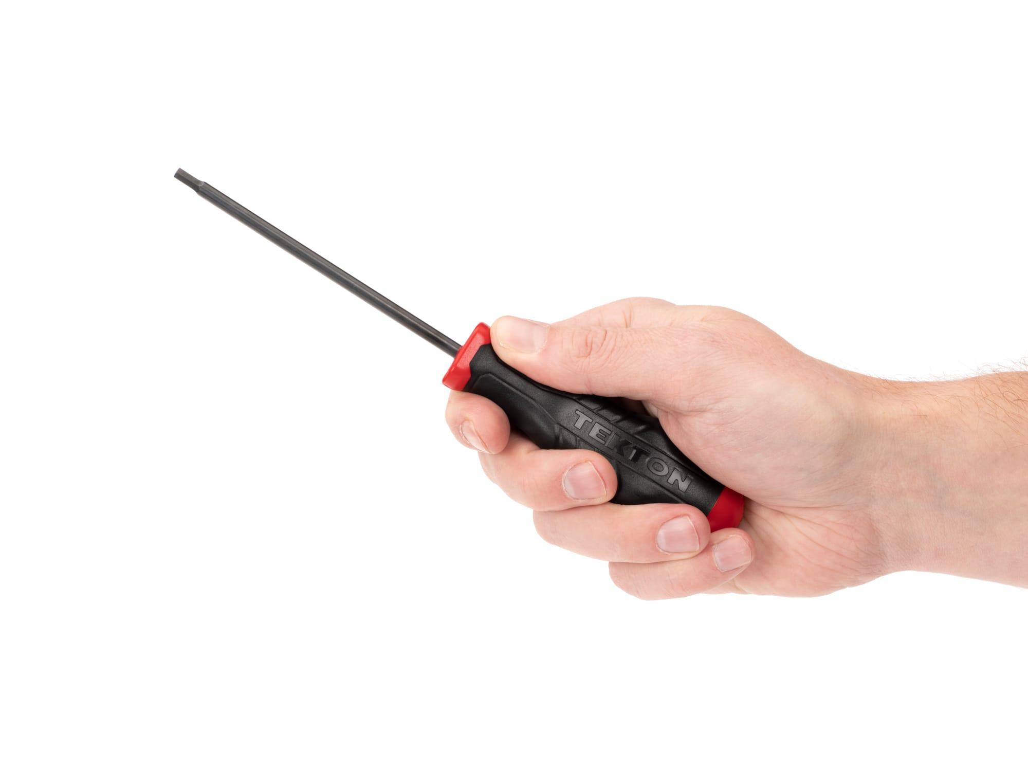 Person holding Tekton screwdriver. Item #DHX21035